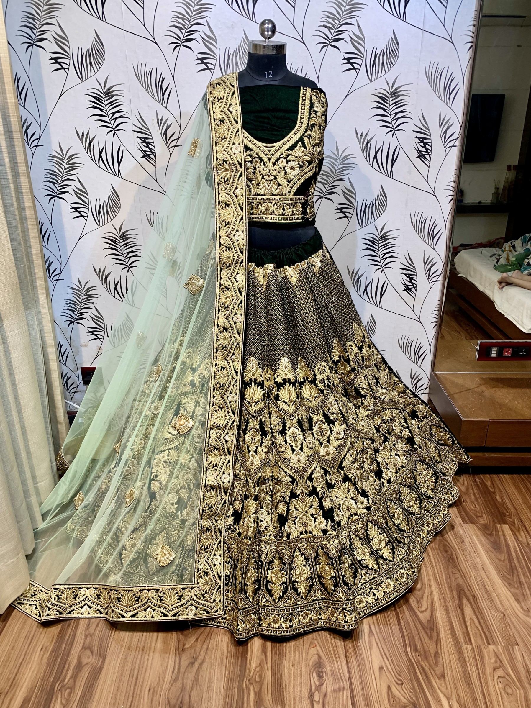 Stone work sale lehenga choli