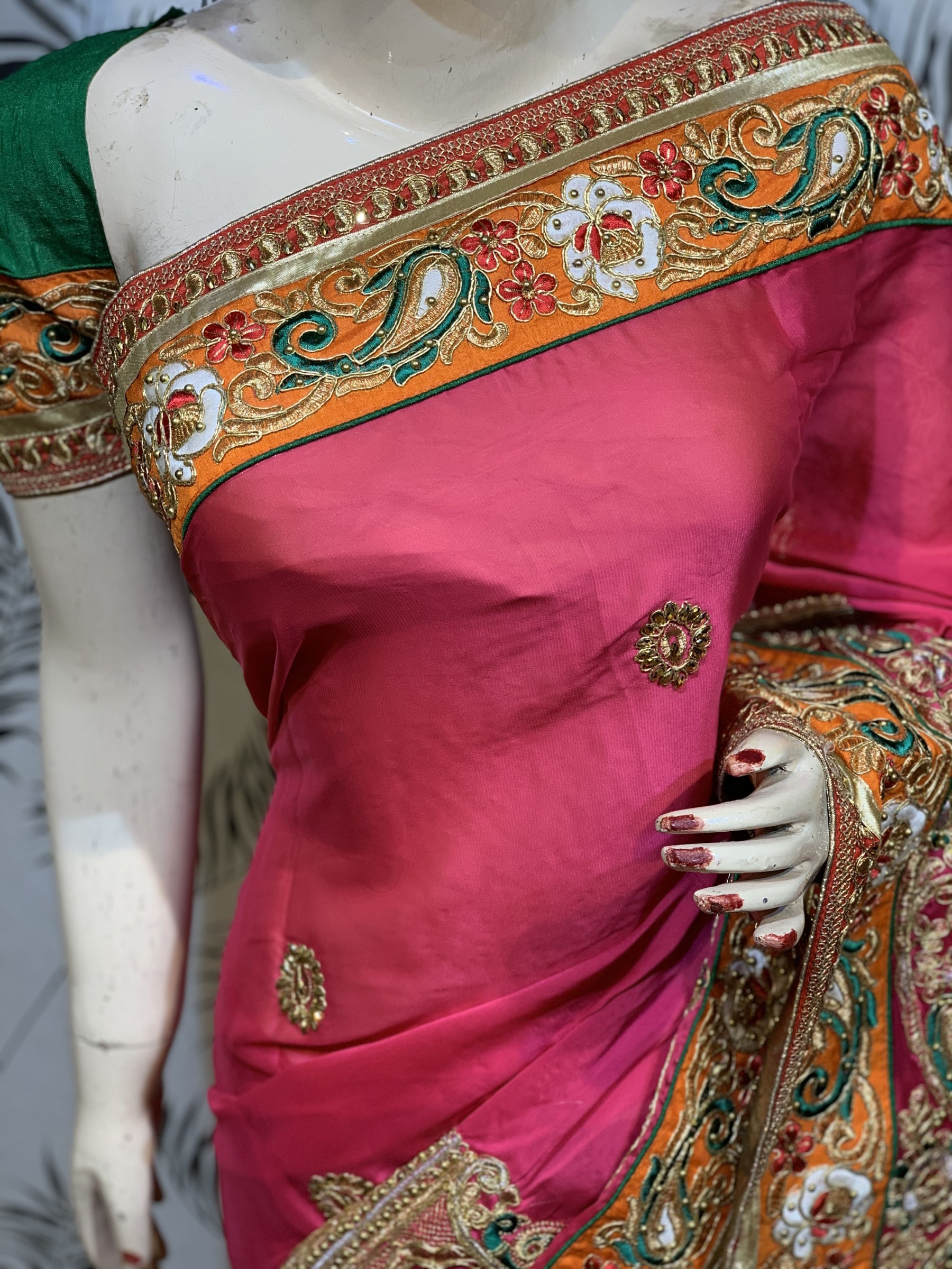 Saree jacket cheap stone work