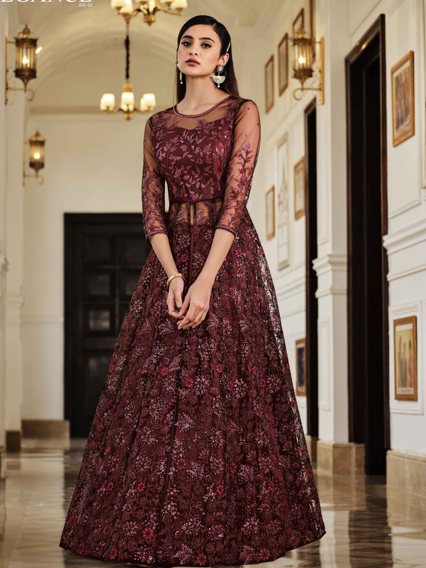 Maroon Indian Gown Buy Maroon Color Gown Online at Best Price