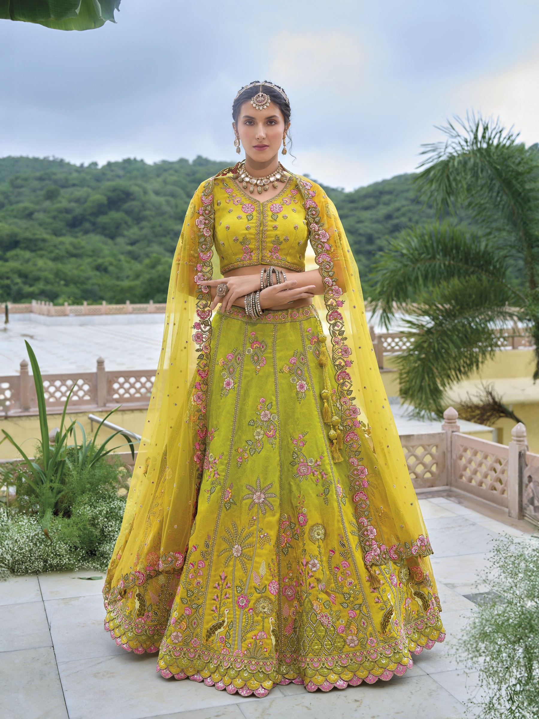mirror work long gown