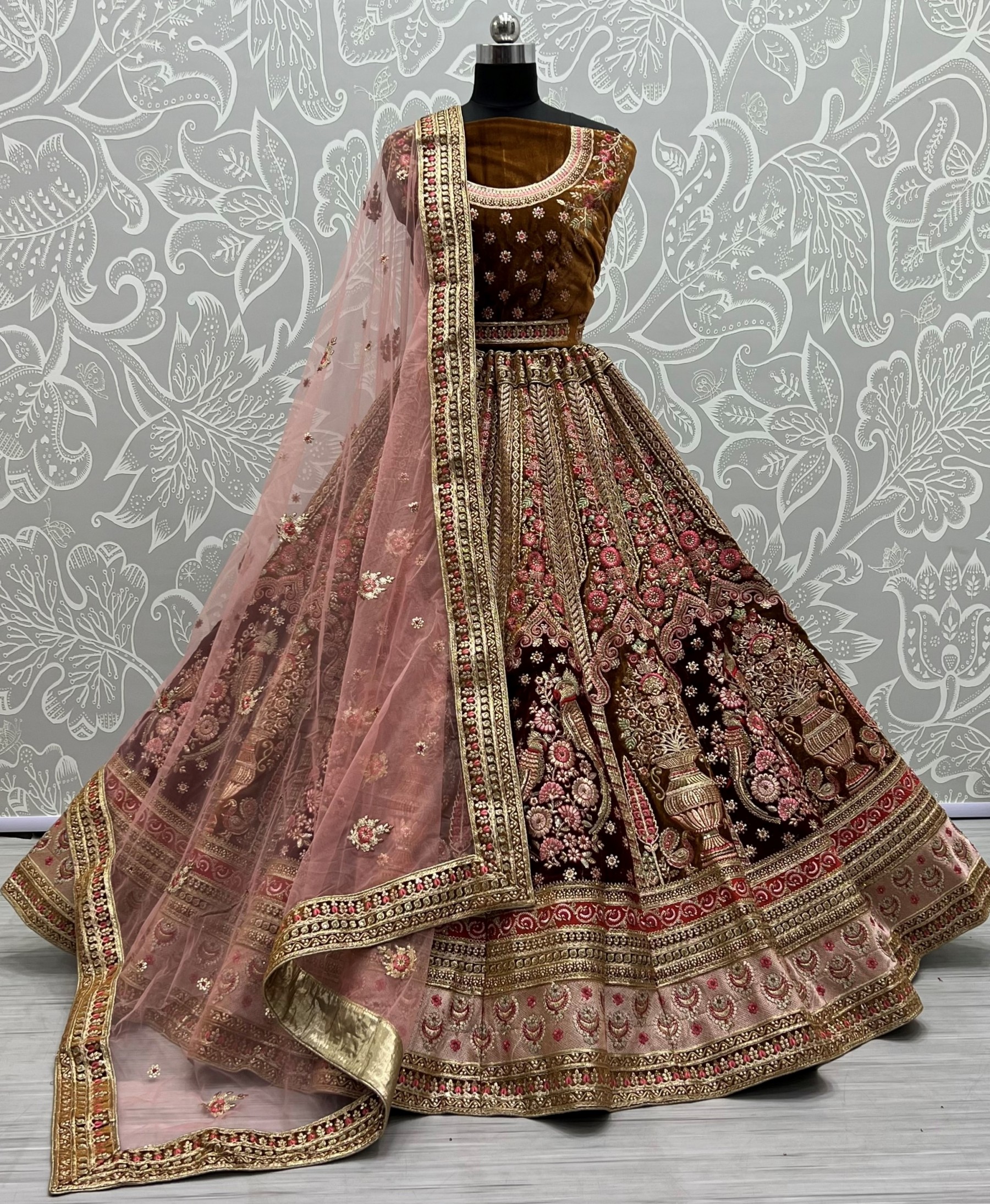 Micro velvet outlet lehenga choli