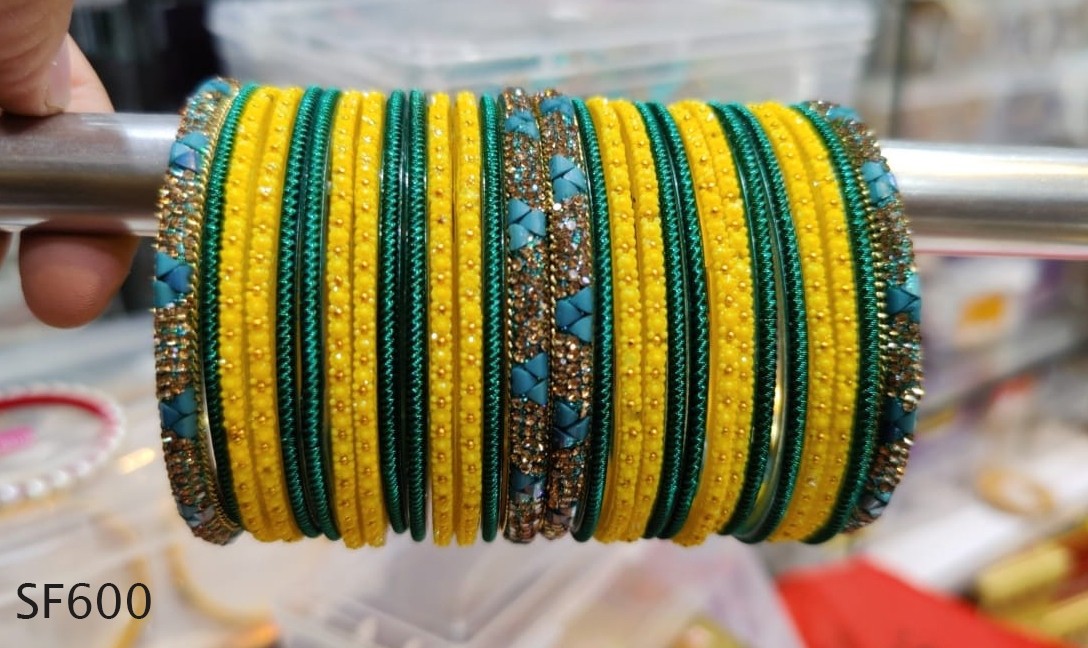 Yellow and outlet green bangles