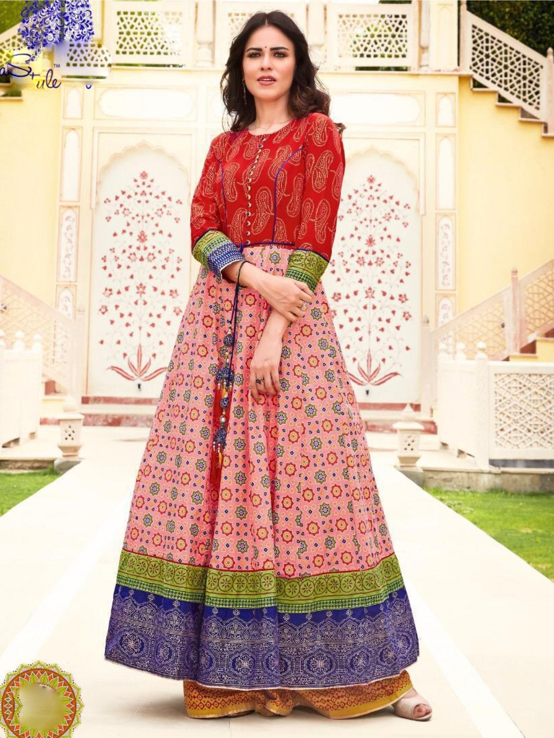 Heavy Lawn Cotton Casual Wear Top In Multi Collor With Embroidery