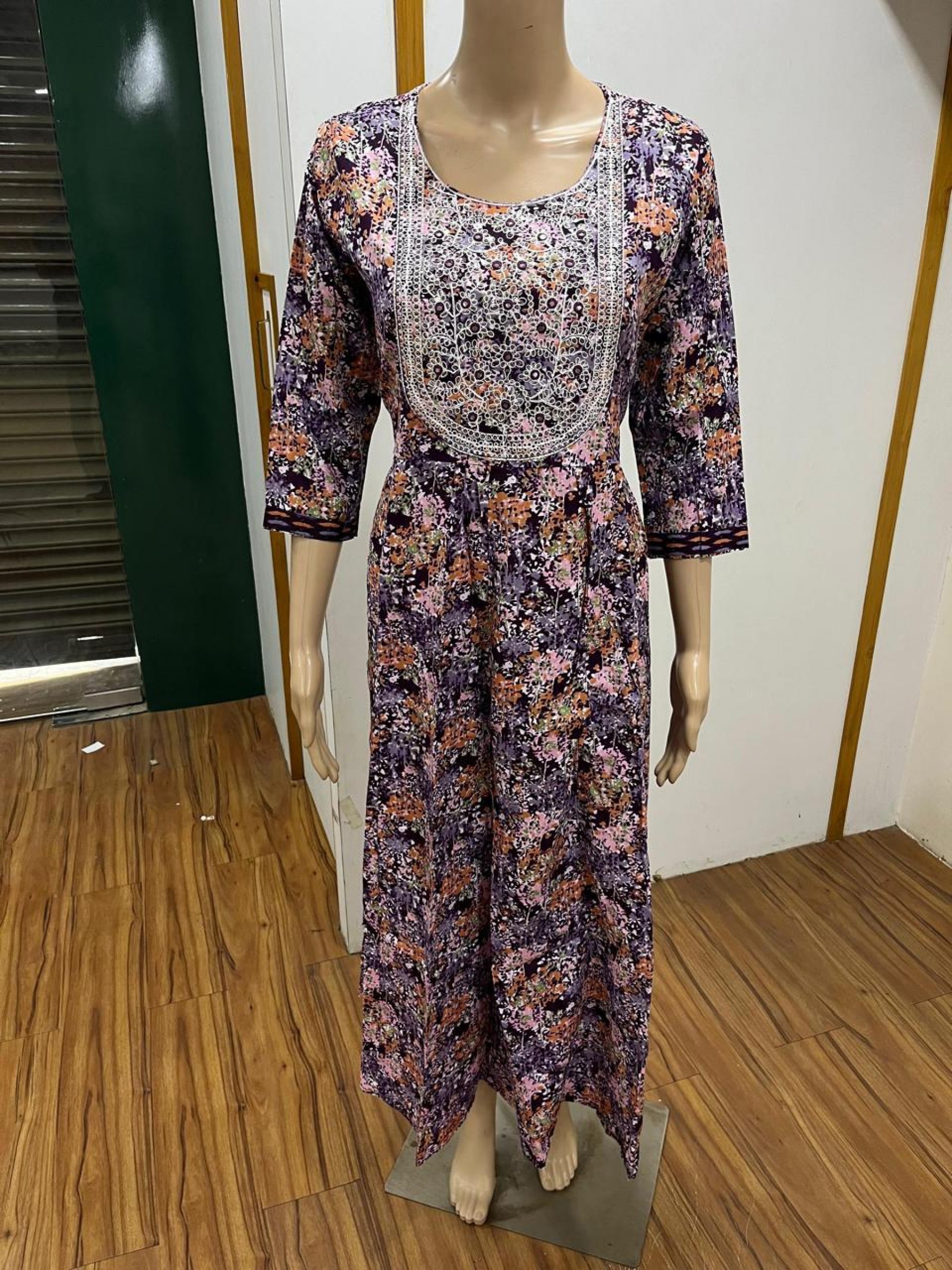 Cotton Silk Party Wear Kurti In Multi Color With Embroidery work  