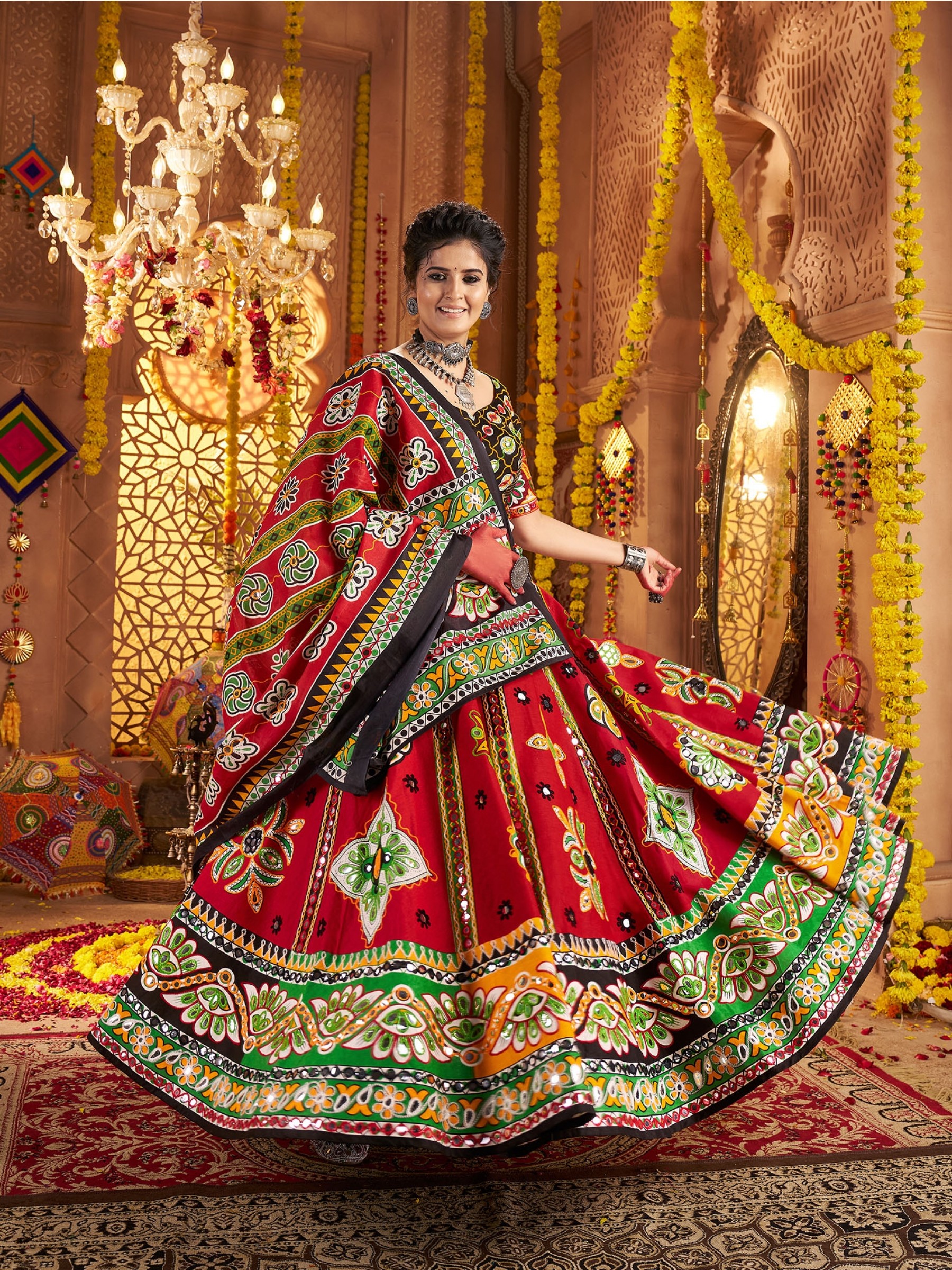 Organic Cotton Fabric Lehenga In Maroon Color With Embroidery Work 