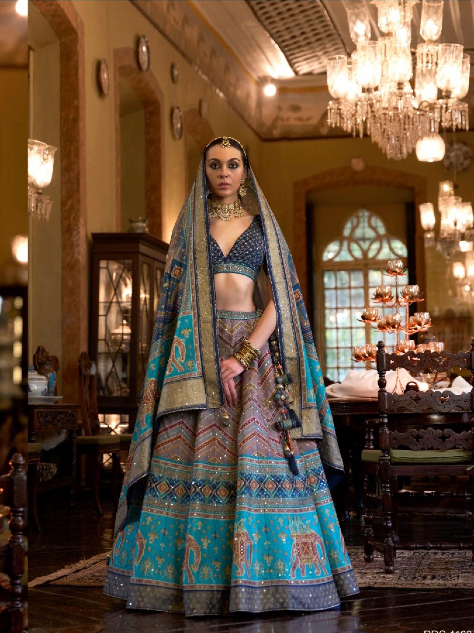 Blue color bridal lehenga outlet
