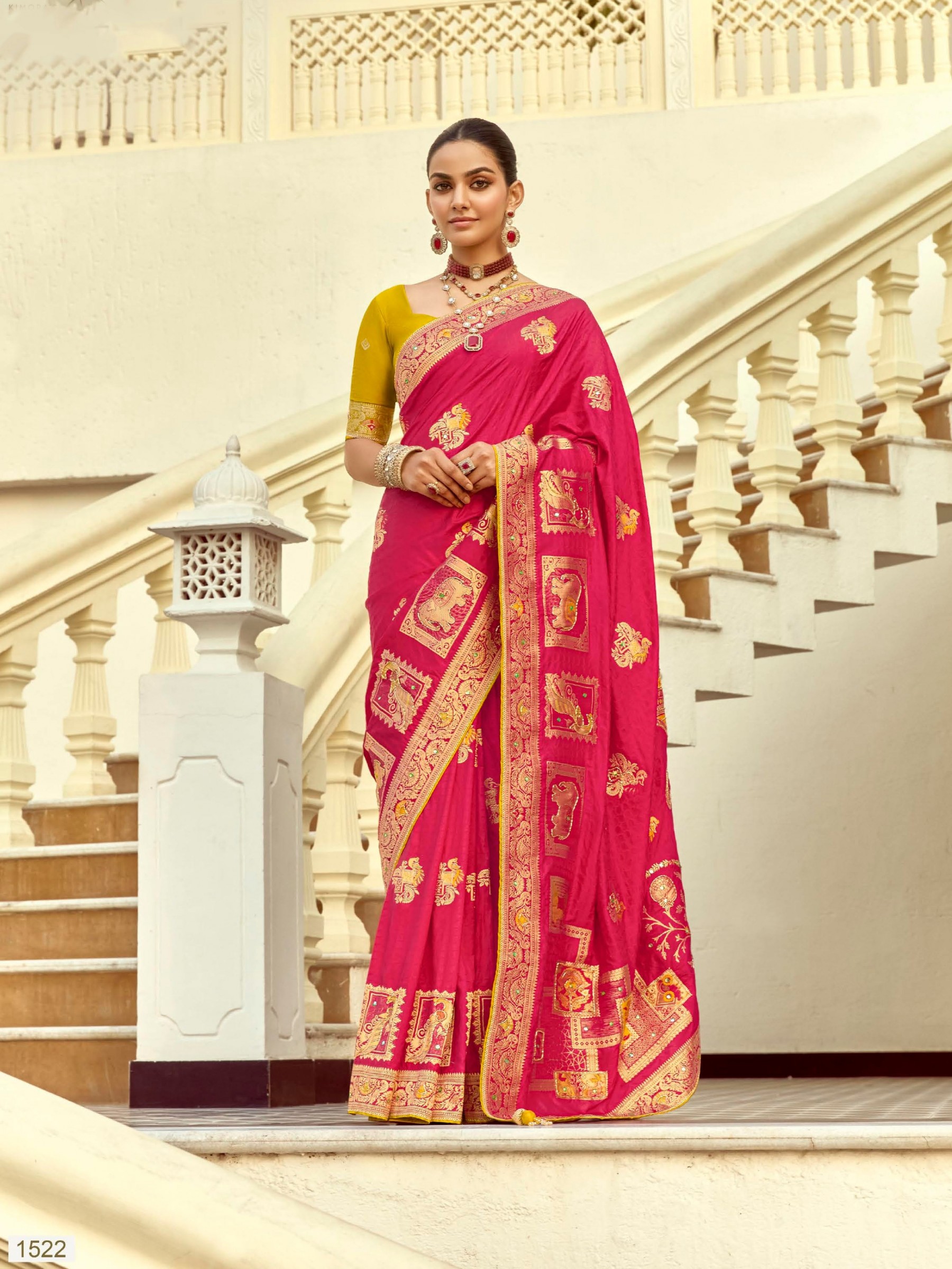Fancy Silk Party wear Saree In Pink Color with Hand Work