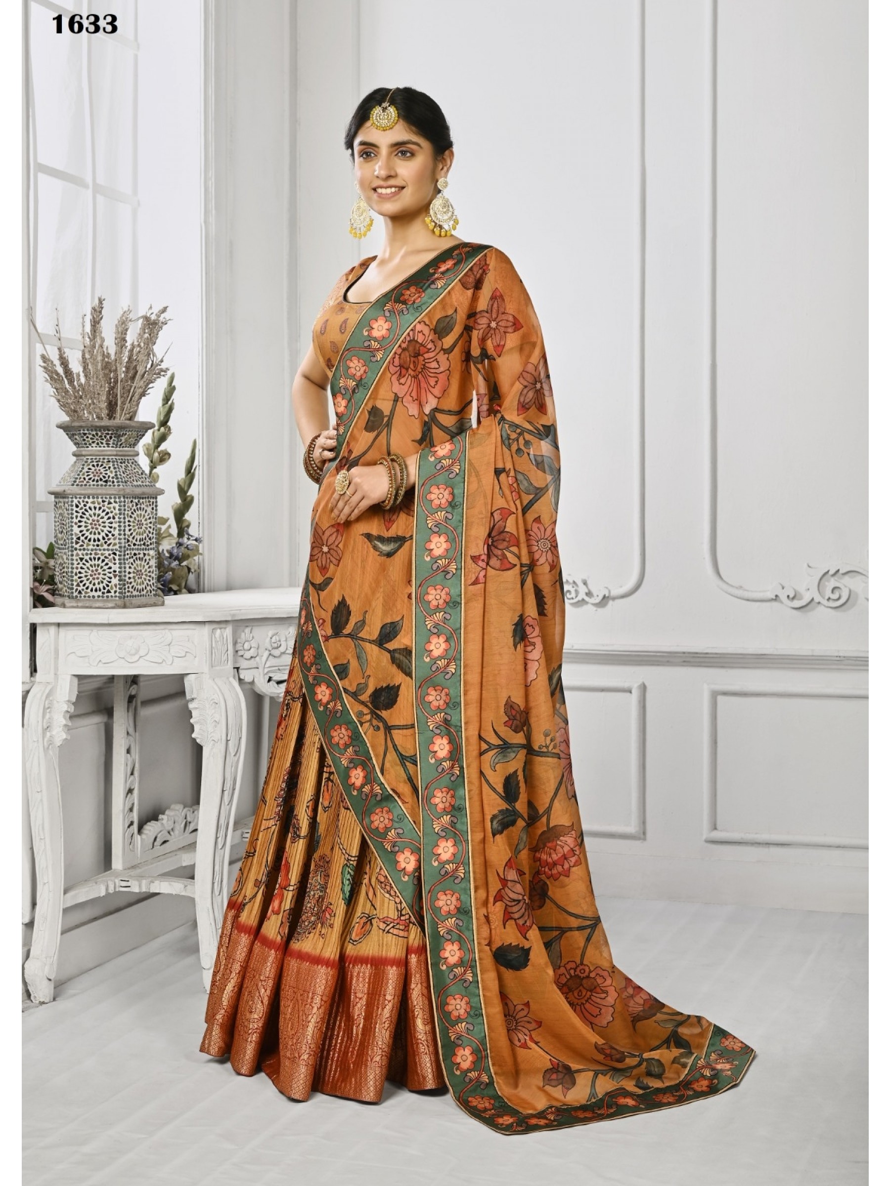 Soft Silk Party  Lehenga in Beige Color 