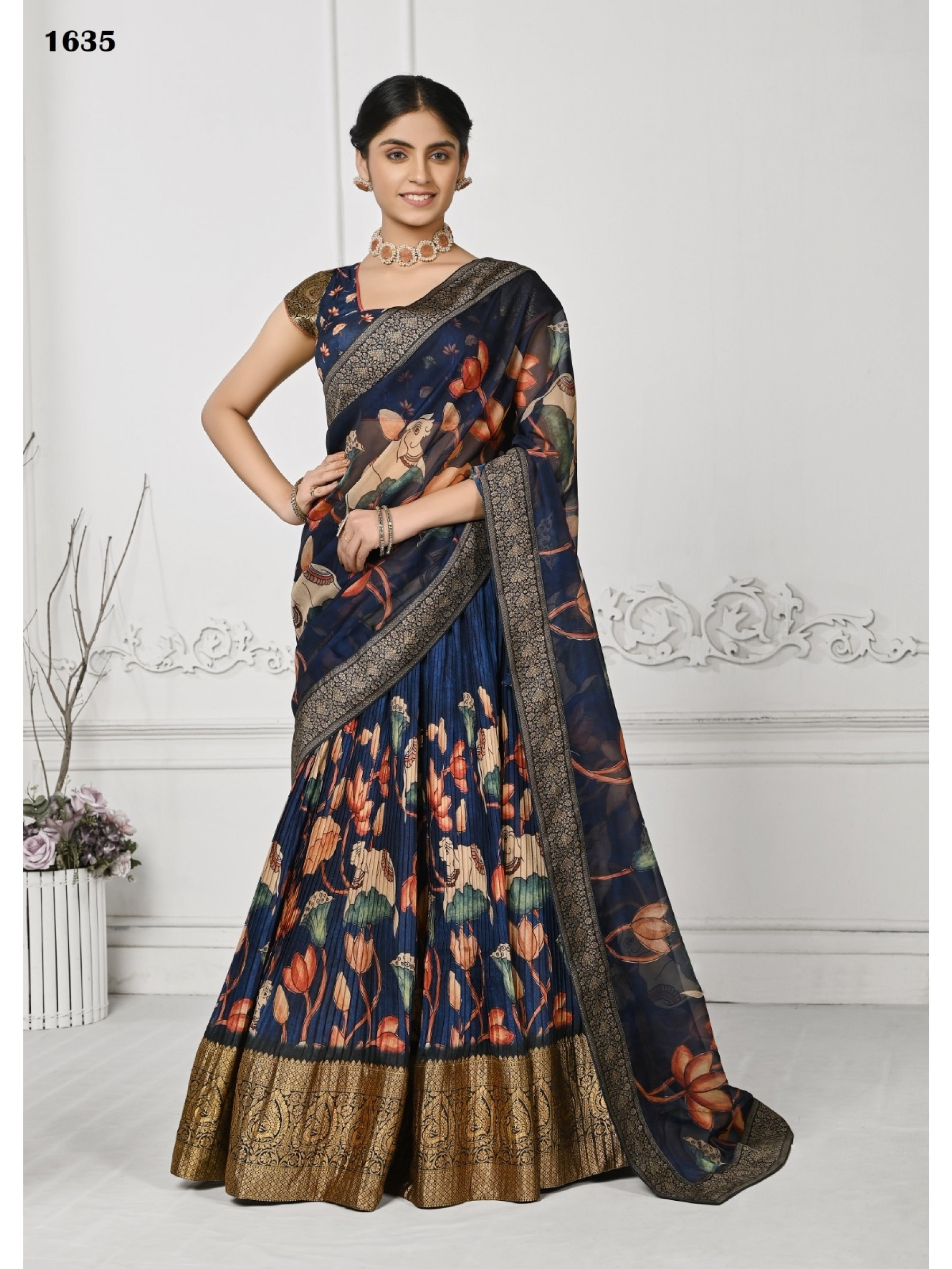 Soft Silk Party  Lehenga in Blue Color 