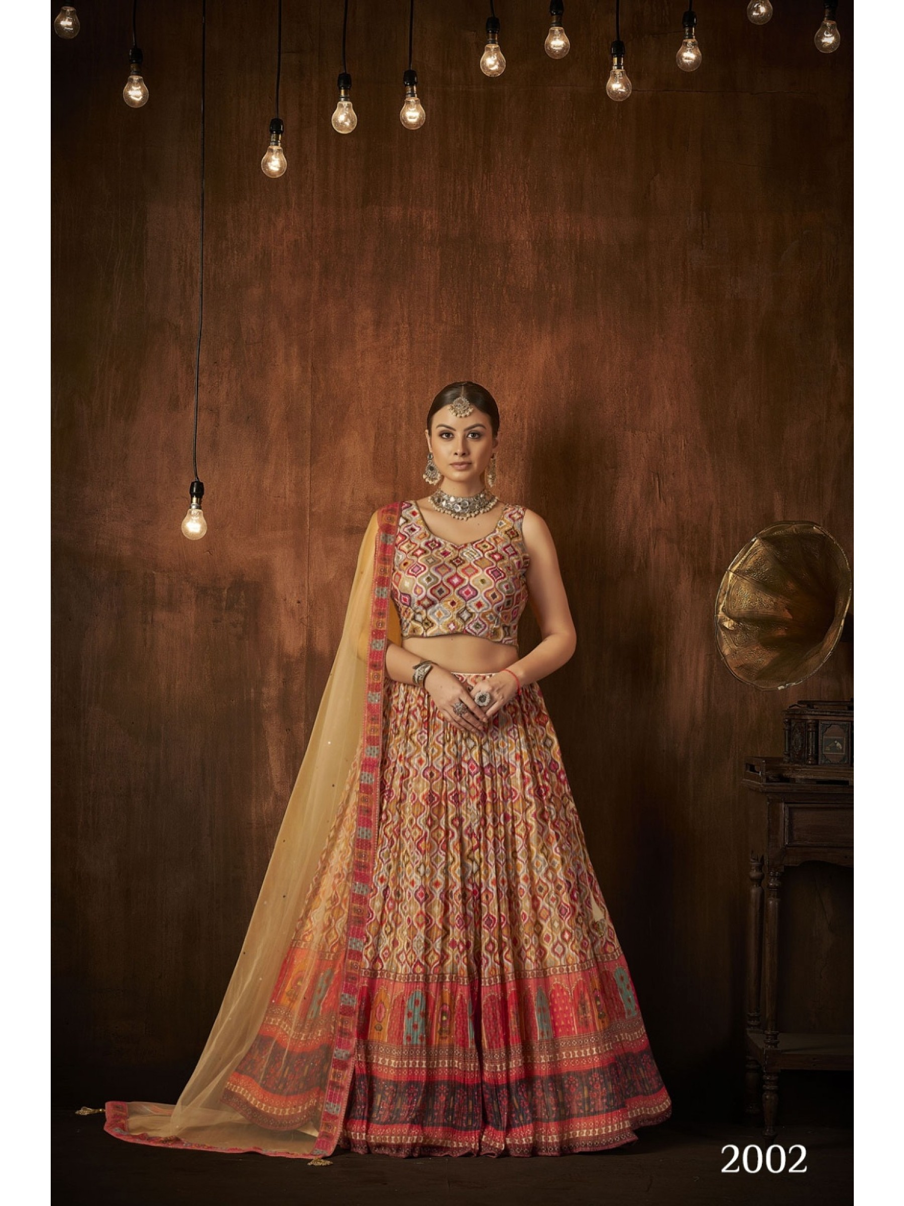 Heavy Georgette Fabrics Party Wear Lehenga in Multi Color With Embroidery  