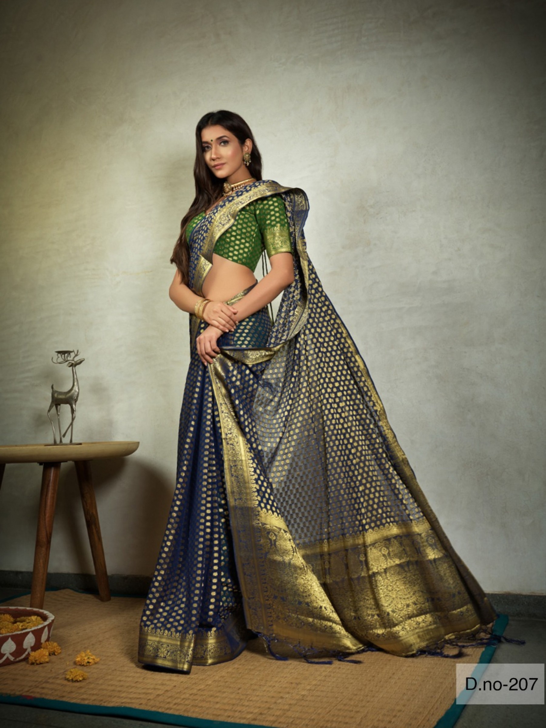 Chiffon Silk  Saree Blue Color With Weaving Work