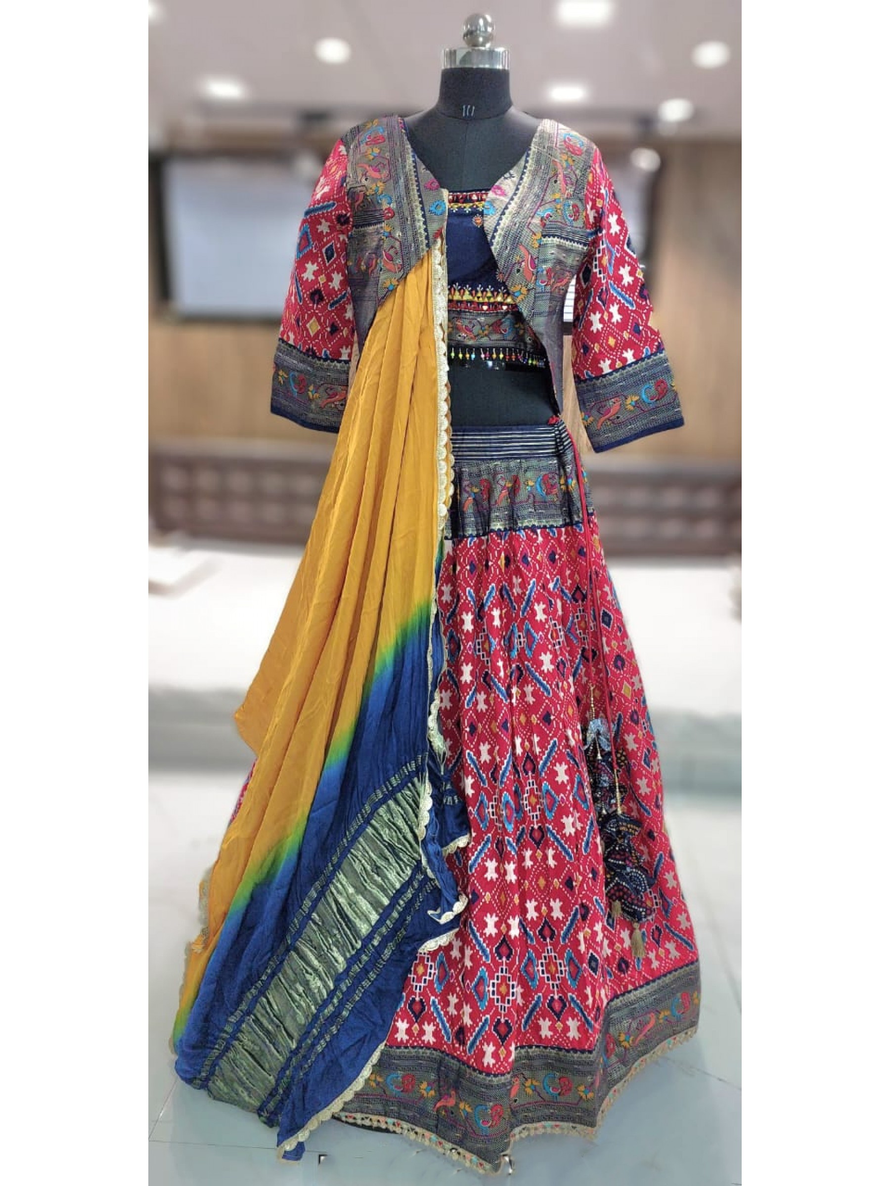 Pure Patola Silk Party Wear  Lehenga in Multi Color With Embroidery  work