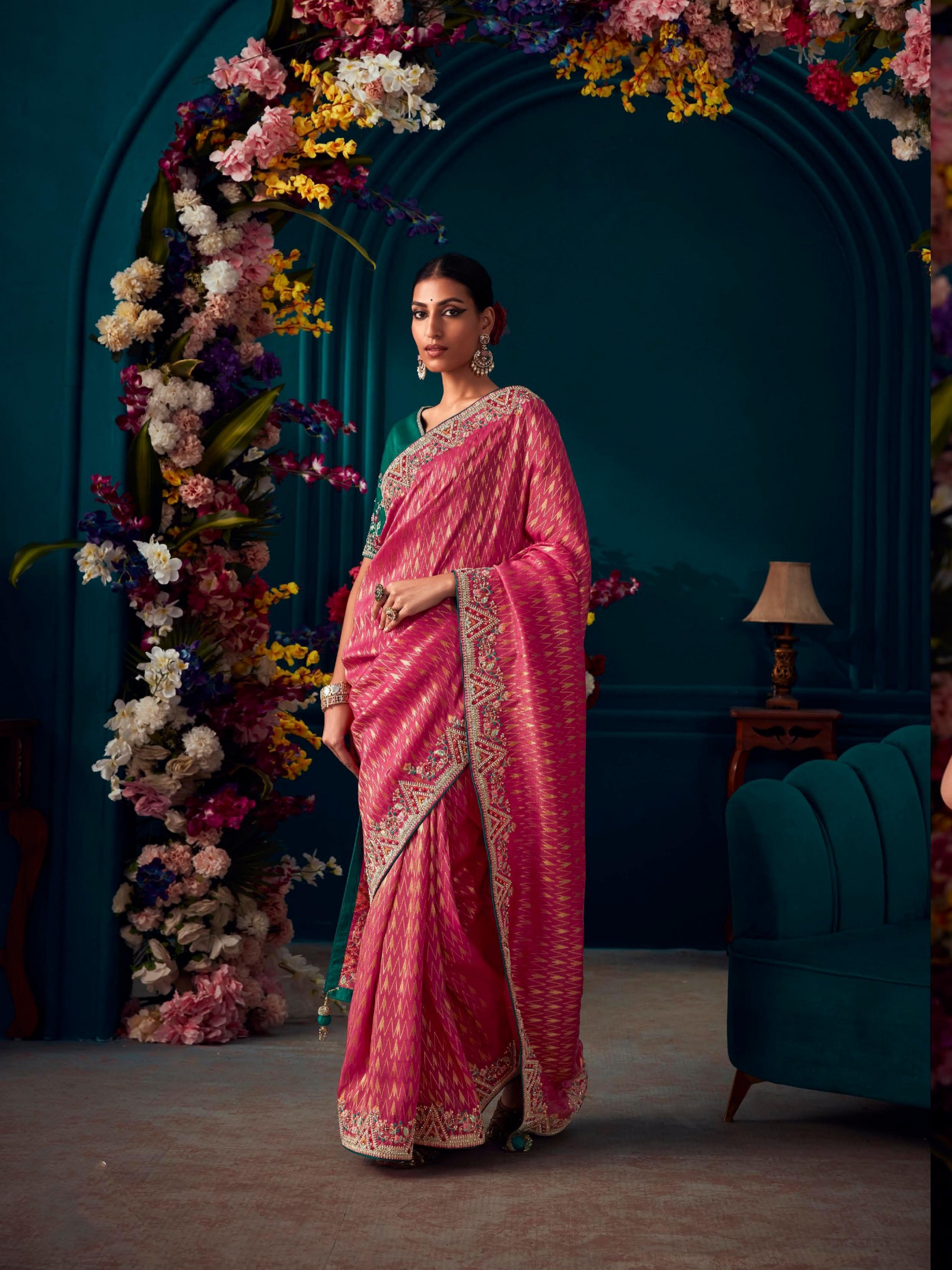  Pure Silk Saree In Pink Color With Embroidery  Work