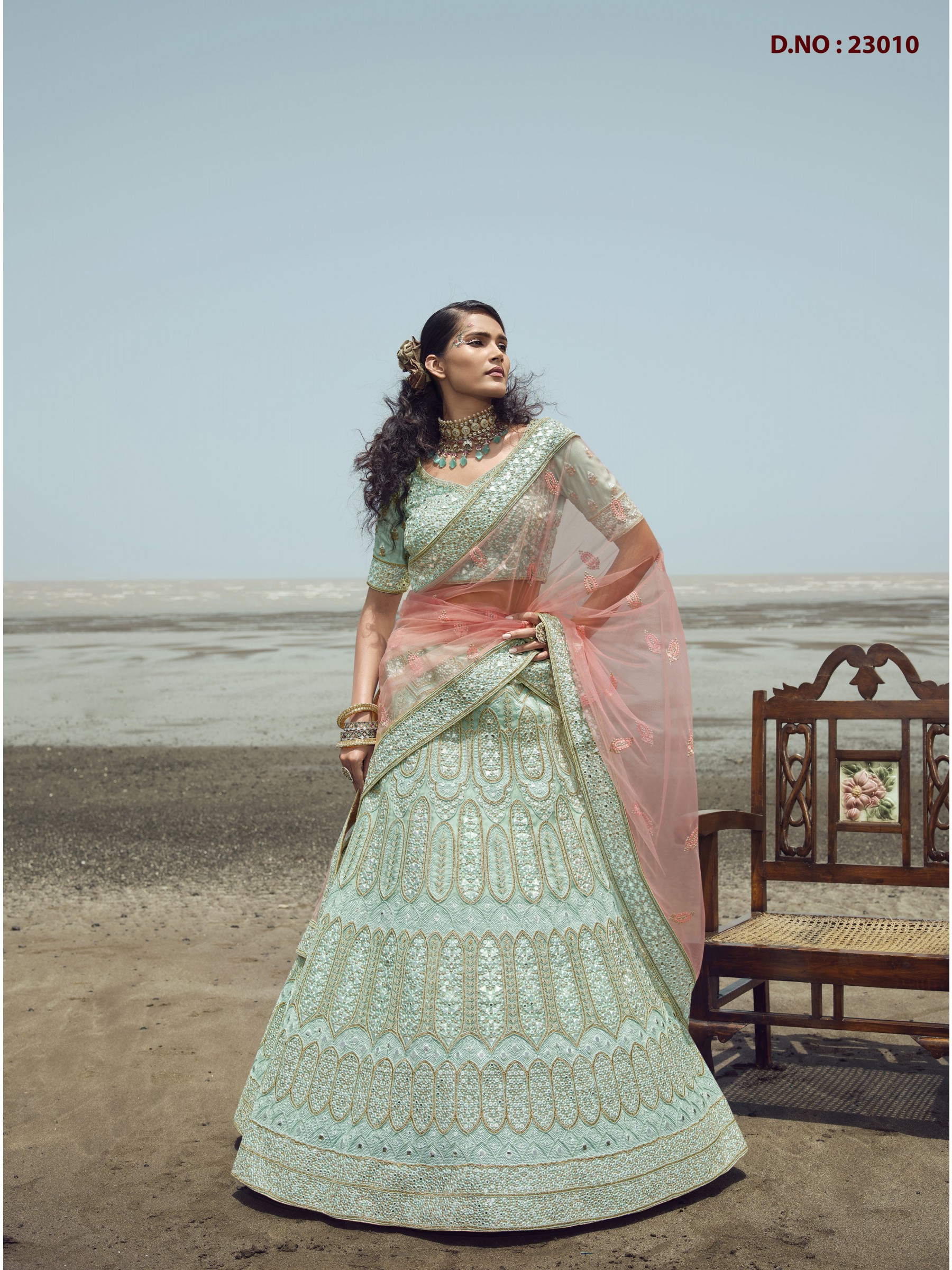 Pure Organza  Fabrics Party Wear Lehenga in Turquoise  Color With Embroidery  