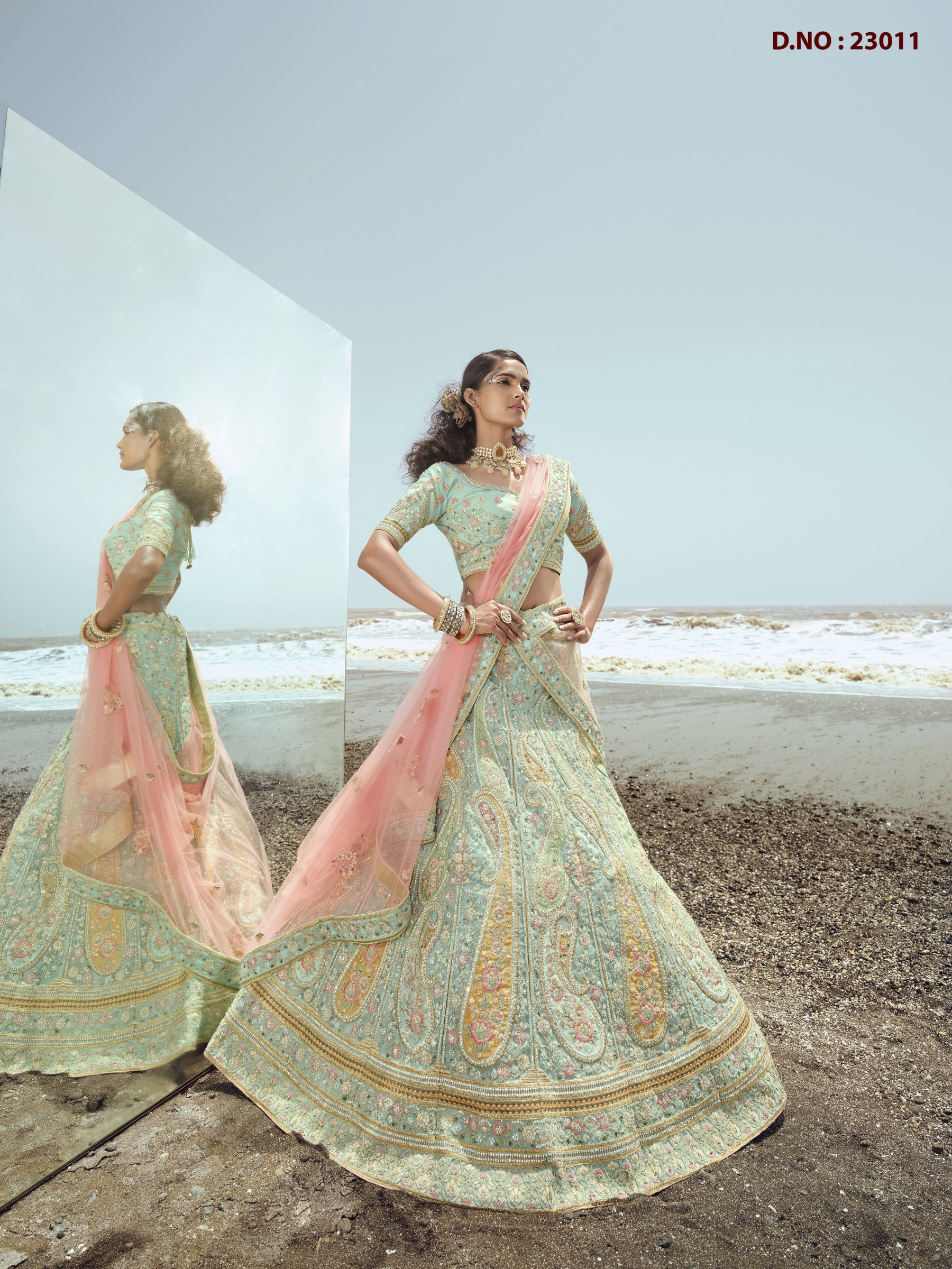 Pure Organza  Fabrics Party Wear Lehenga in Turquoise  Color With Embroidery  