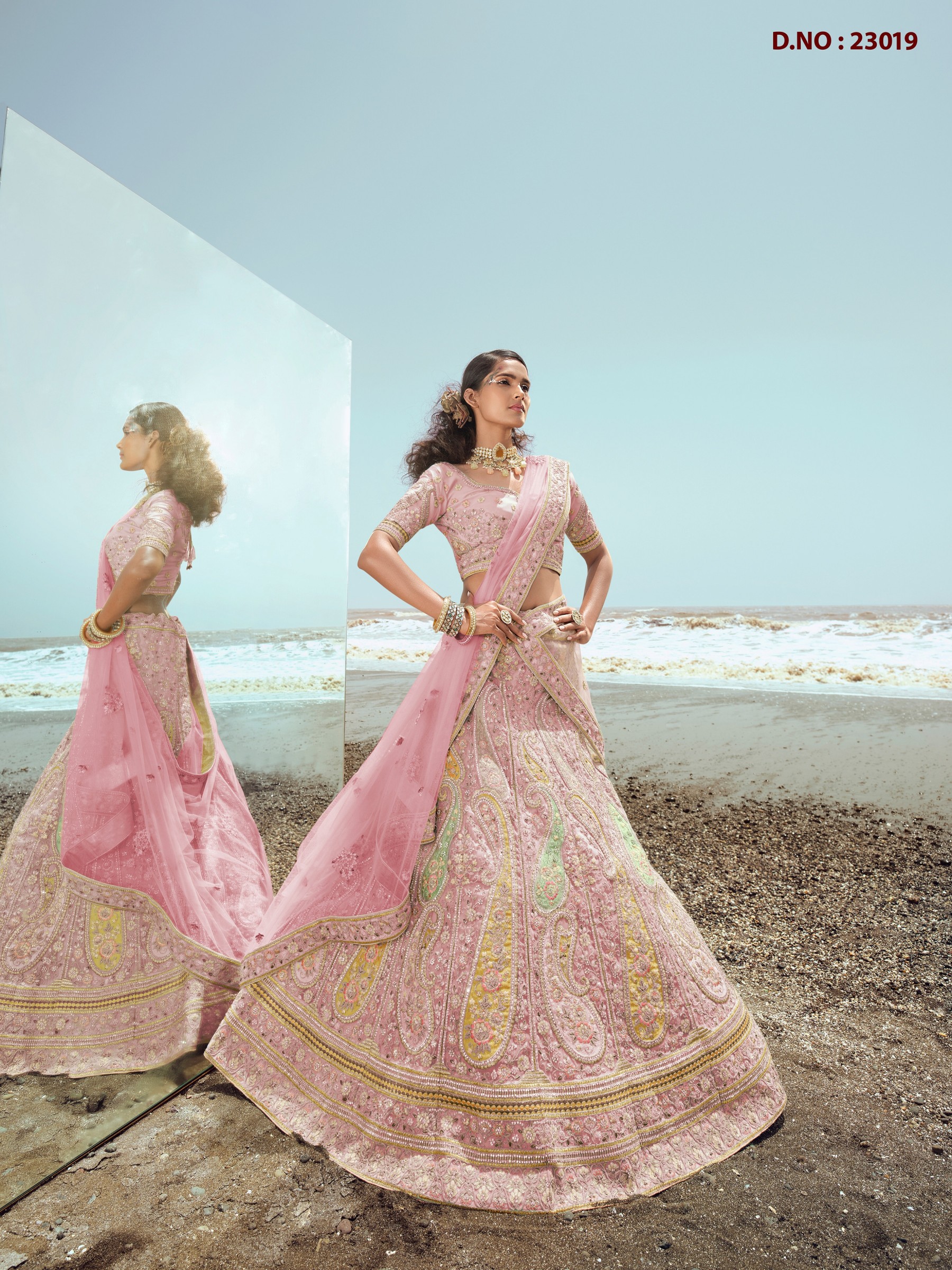 Pure Organza  Fabrics Party Wear Lehenga in Pink Color With Embroidery  