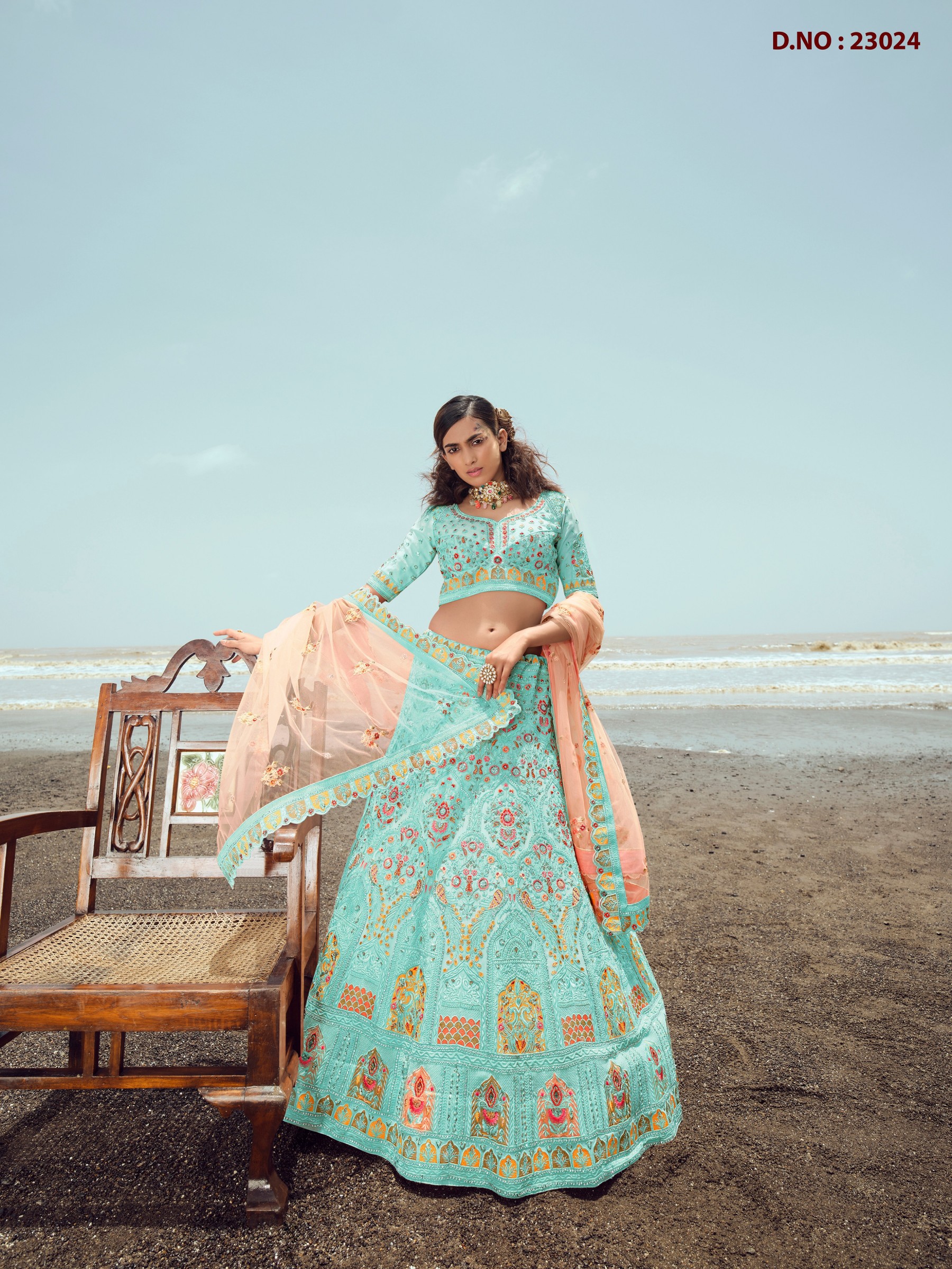 Pure Georgette Fabrics Party Wear Lehenga in Turquoise Color With Embroidery  