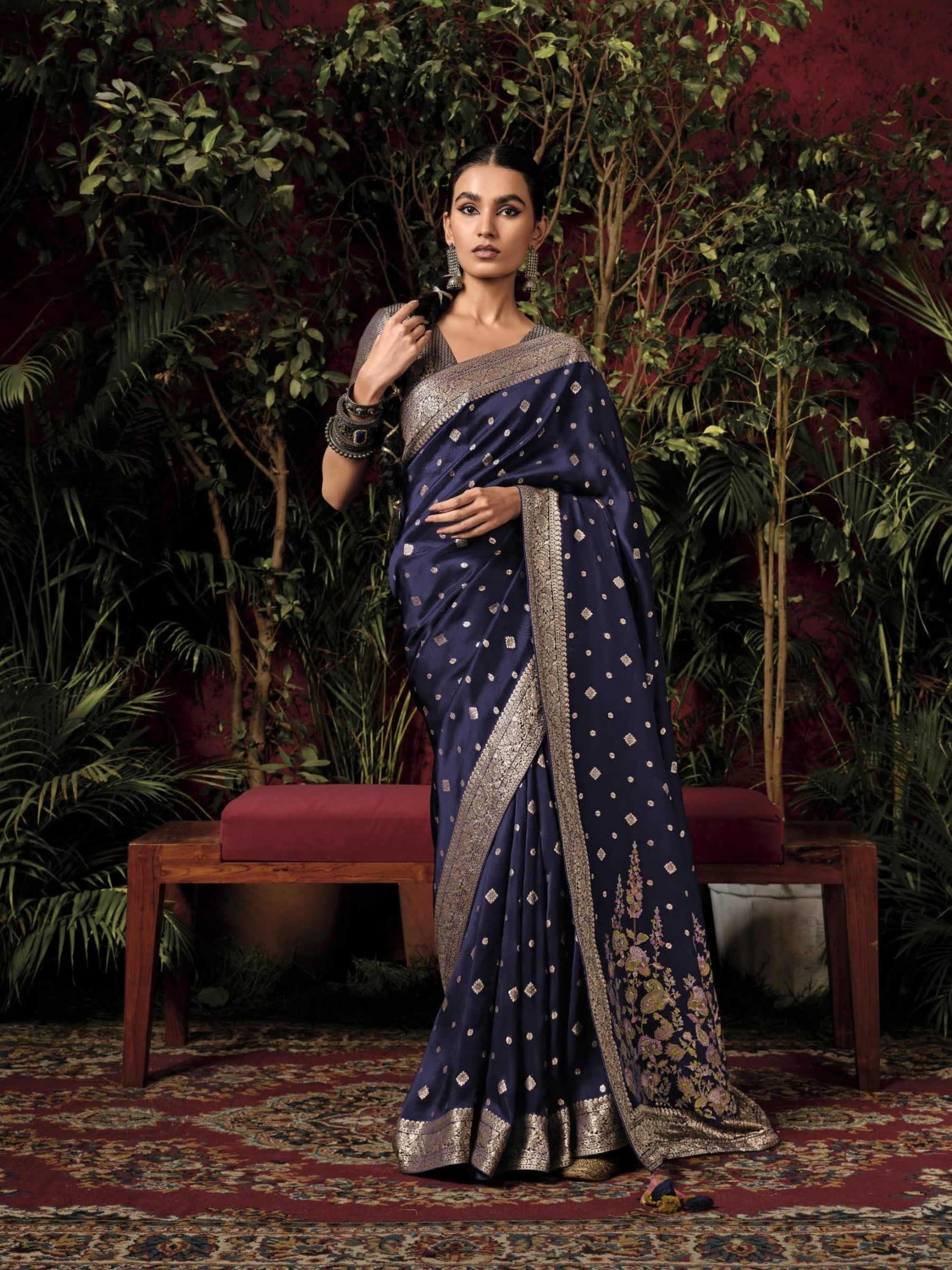  Pure Viscose Silk Party Wear Saree In Blue Color 