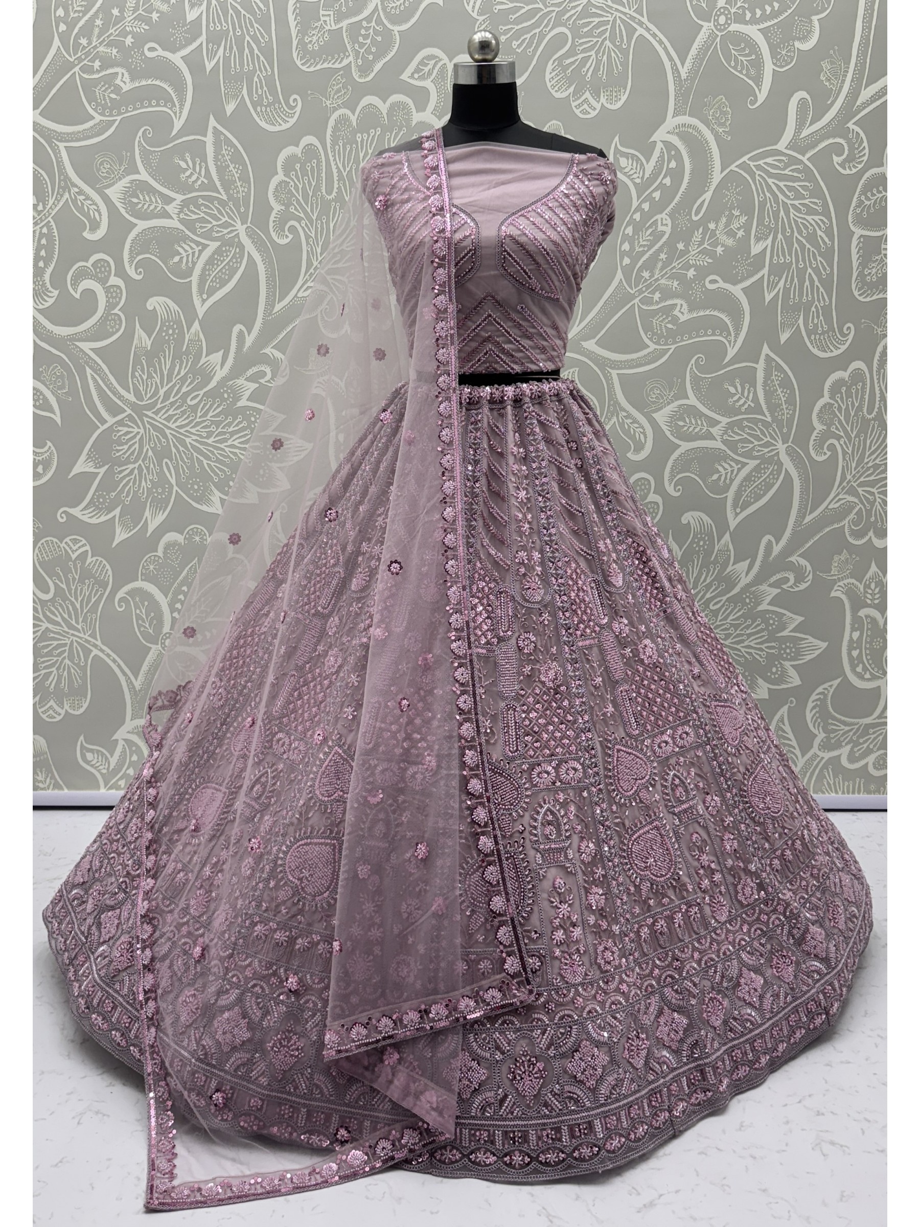 Soft Premium Net Wedding Wear Lehenga In Pink Color With Embroidery Work