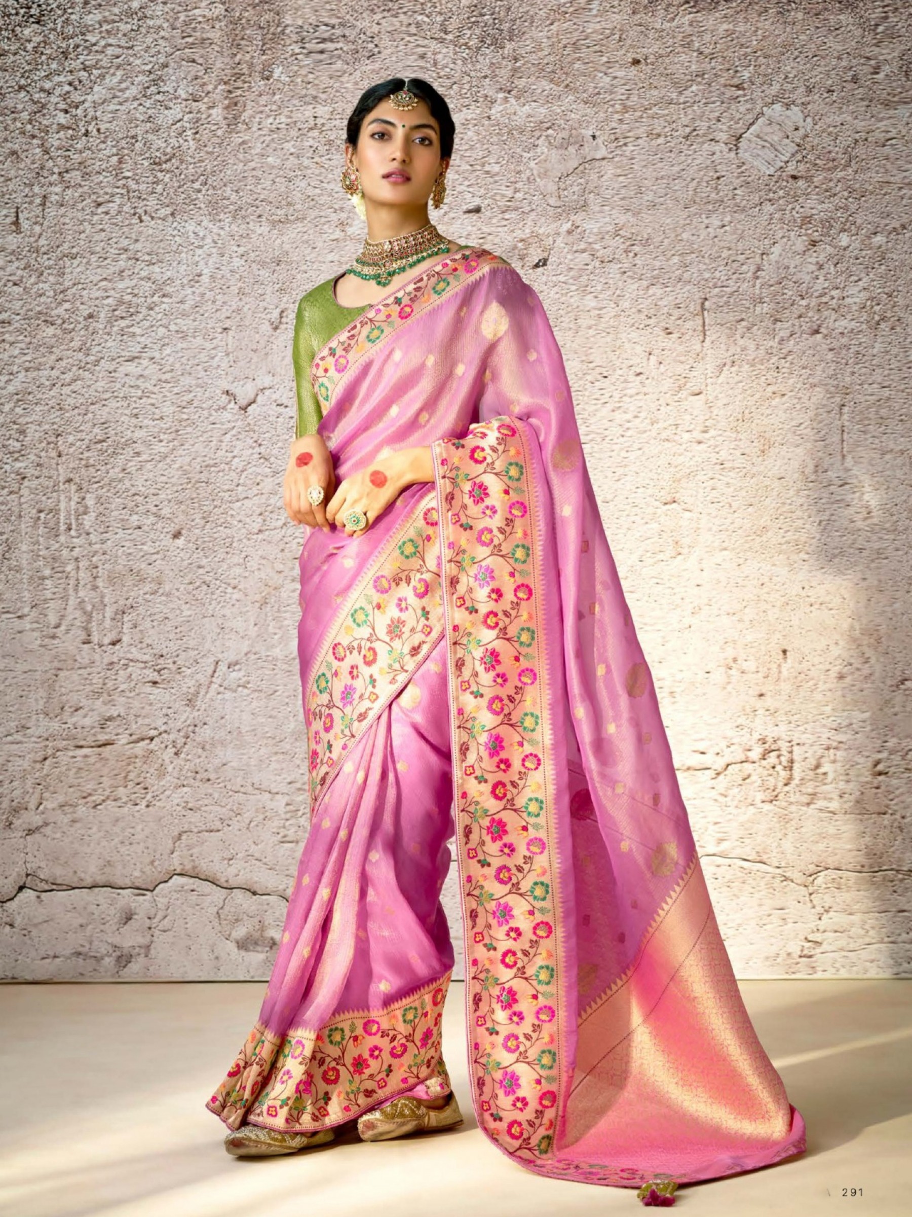 Pure Banarasi Silk Party wear Saree Pink Color 