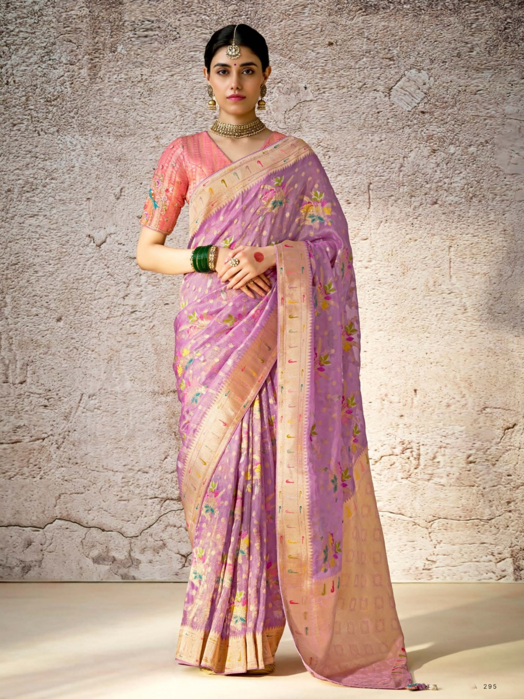 Pure Banarasi Silk Party wear Saree Lavender Color 
