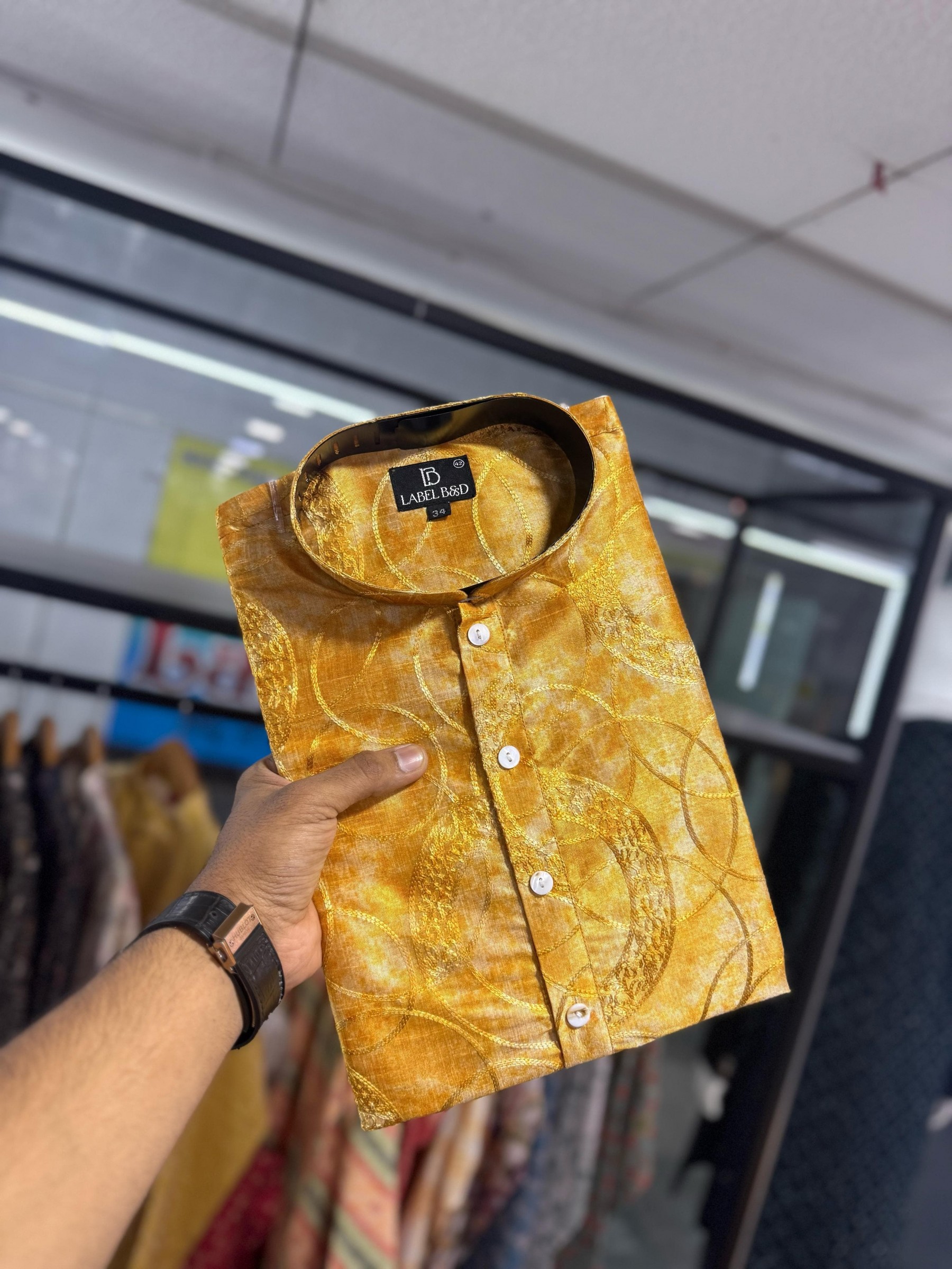 Soft Cotton Kurta set in Yellow Color with Digital Print & Embroidery work 