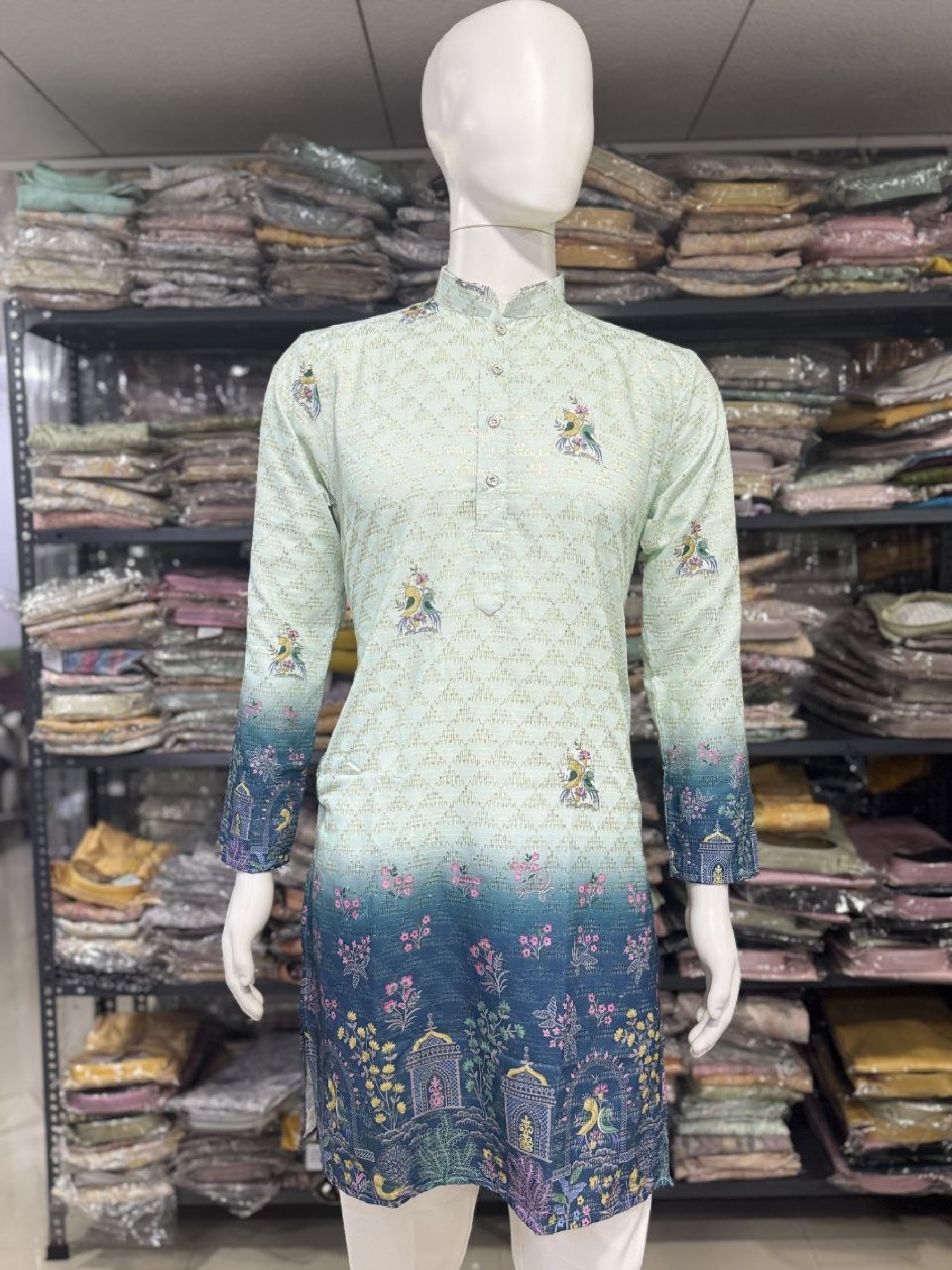 Rayon Readymade Kurta set in Multi Color With Digital Print work 