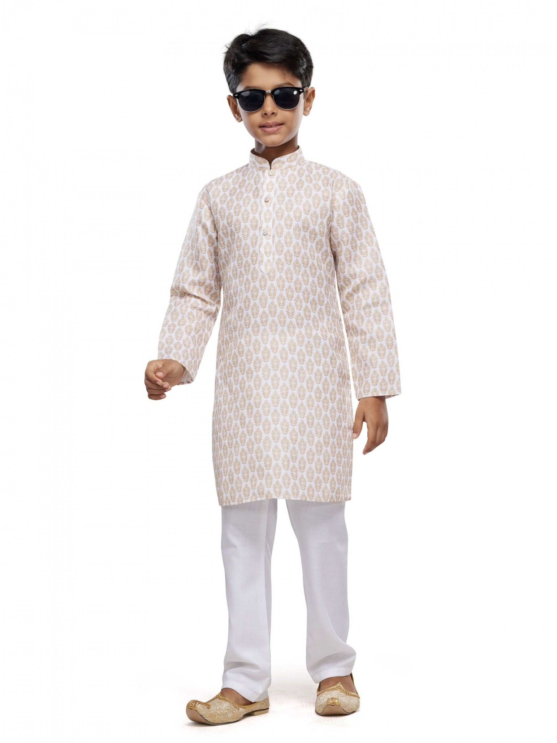 Cotton Silk Readymade Kurta in Light Baige Color Digital Print work 