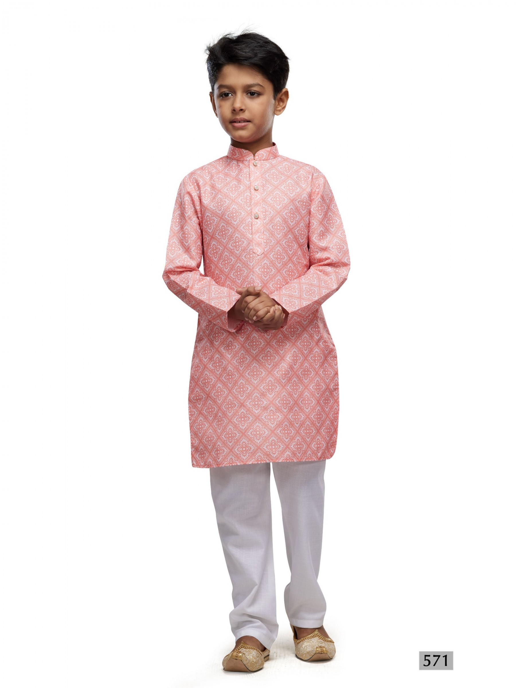 Cotton Silk Readymade Kurta in Peach Color Digital Print work 