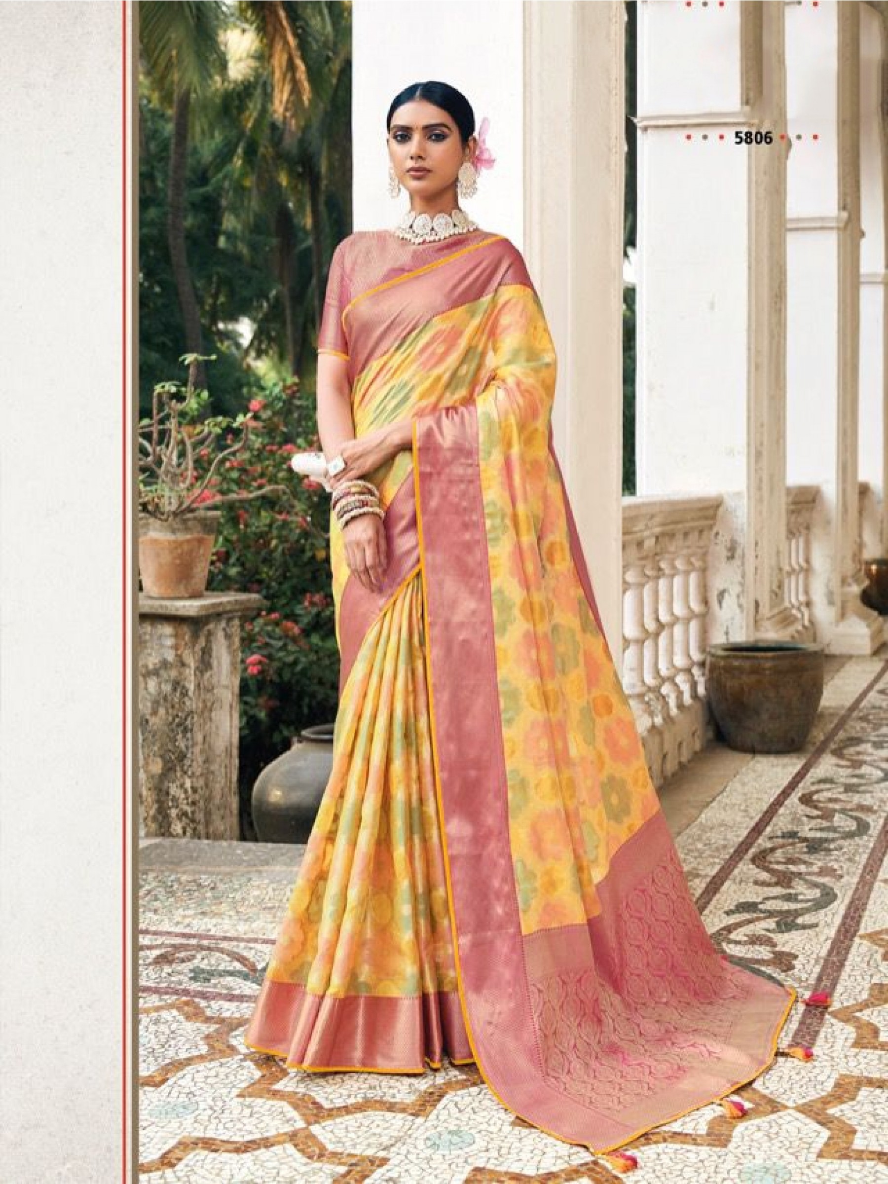 Pure Banarasi Silk Saree In  Multi Color 