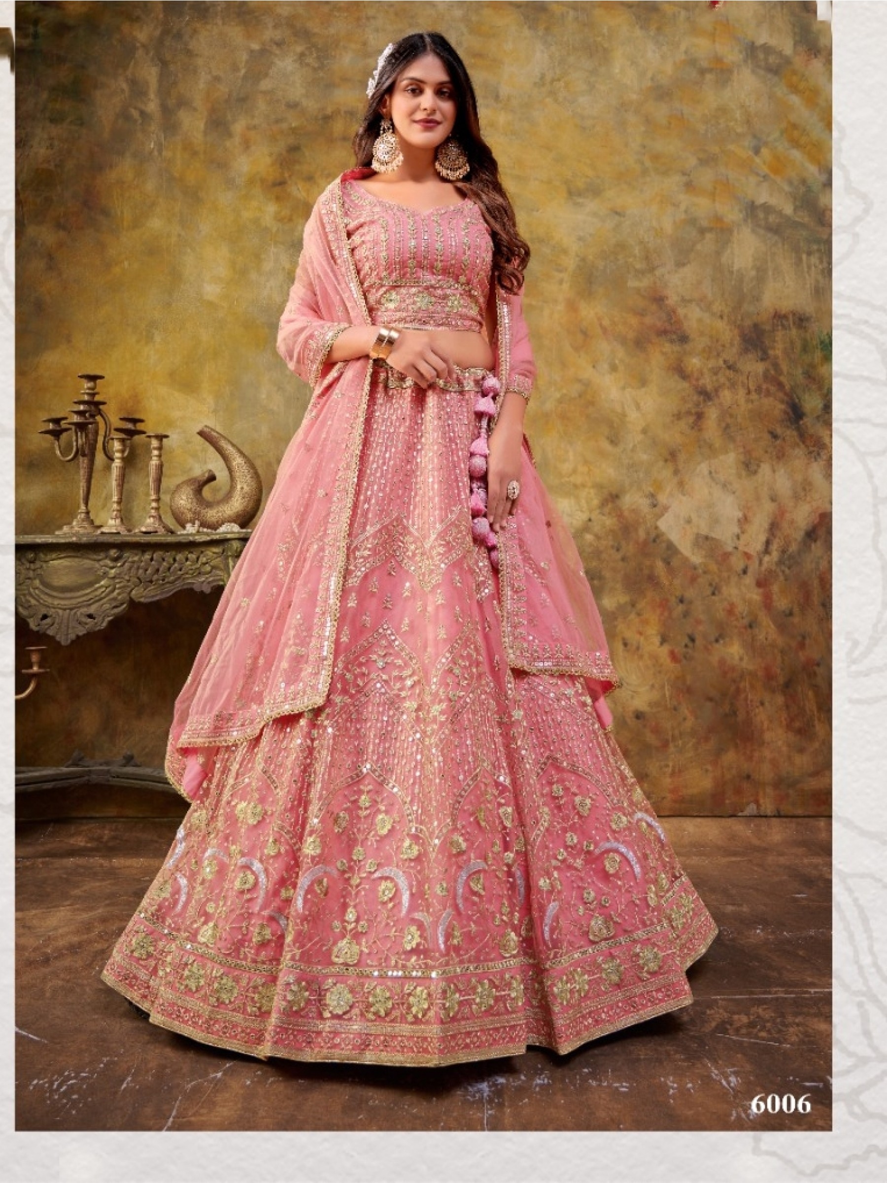 Soft Premium Net Party Wear Wear Lehenga In Pink With Embroidery Work 