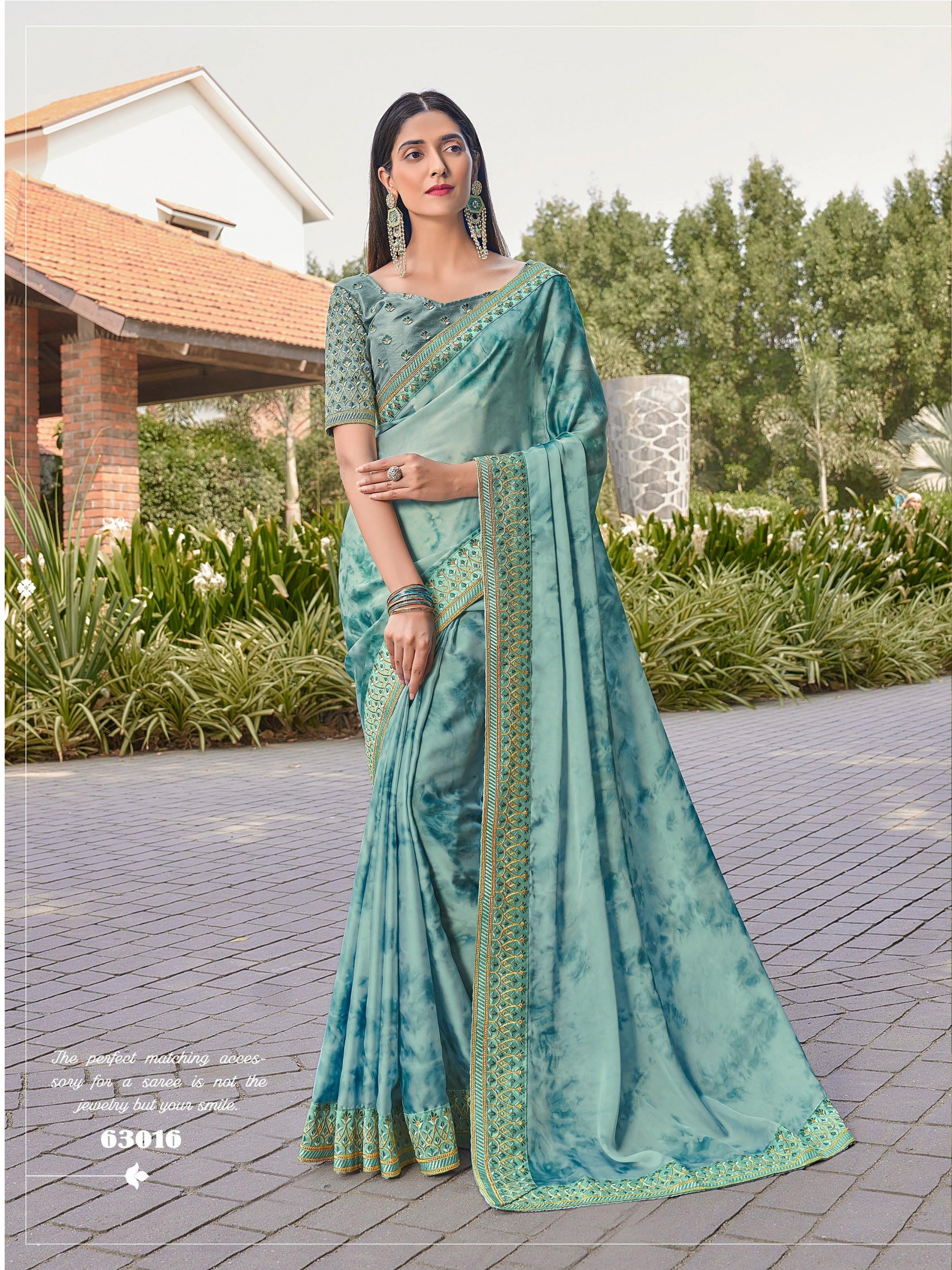 Fancy Silk Saree In Blue Color With Embroidery Work