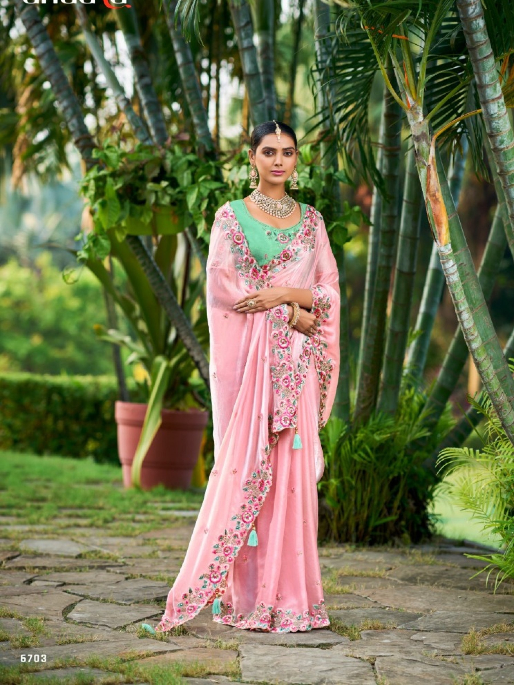Pure  Silk Saree In Pink Color With Embroidery Work