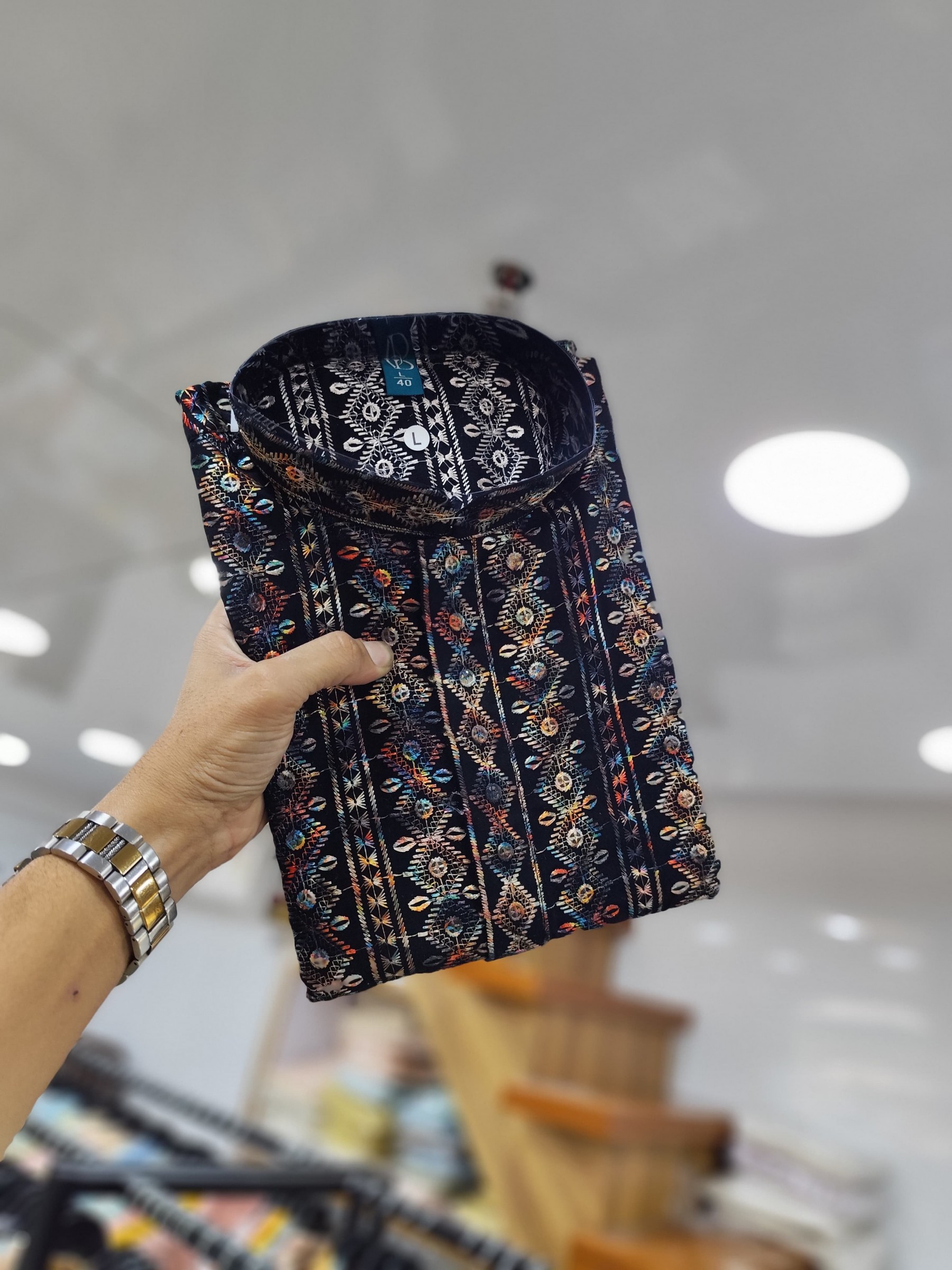Pure Viscose Reyon Fabric Kurta set in Blue Color with Chicken Embroidery work