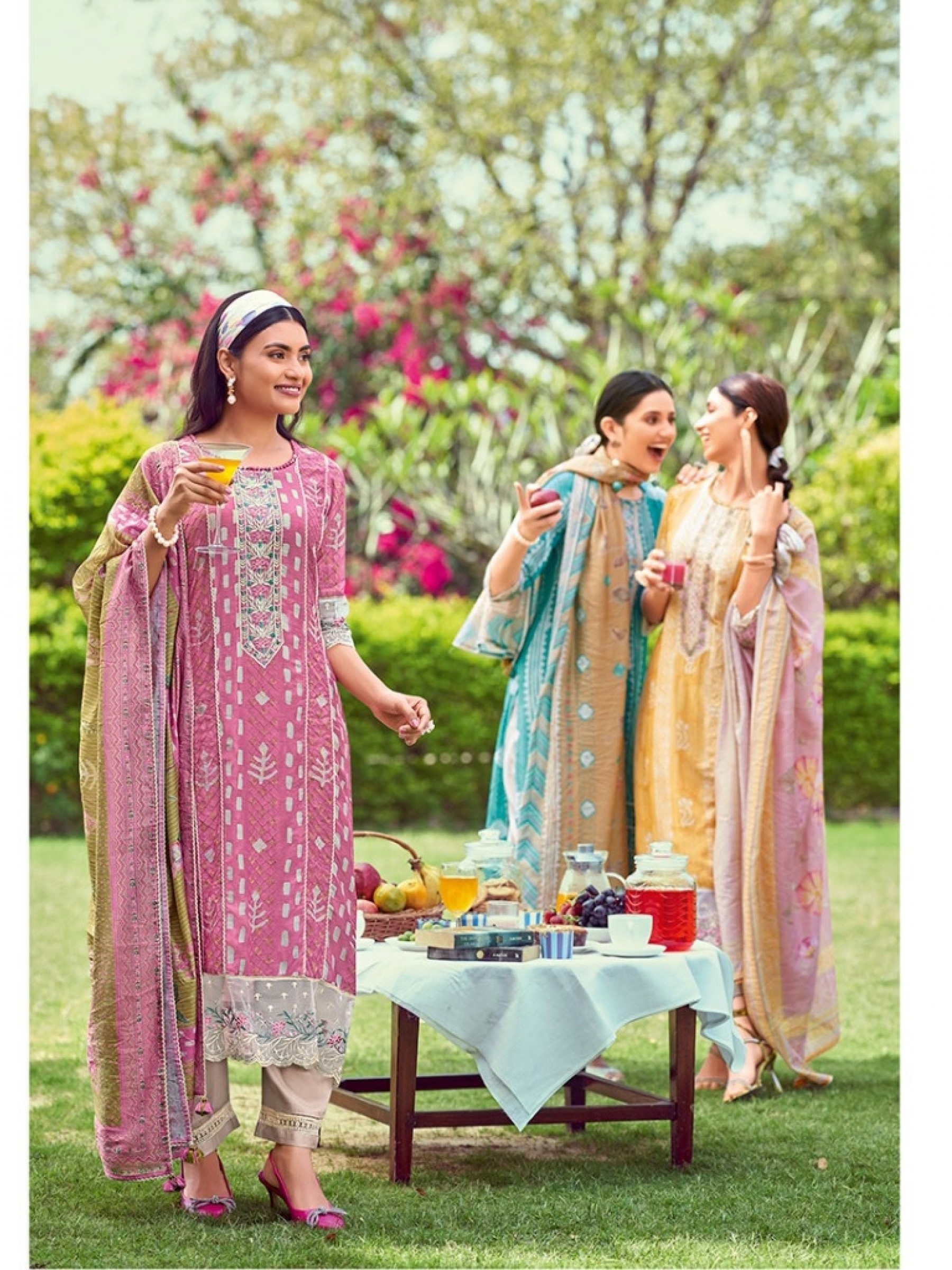 Moga Silk Party Wear  Suit  in Pink Color with  Embroidery Work