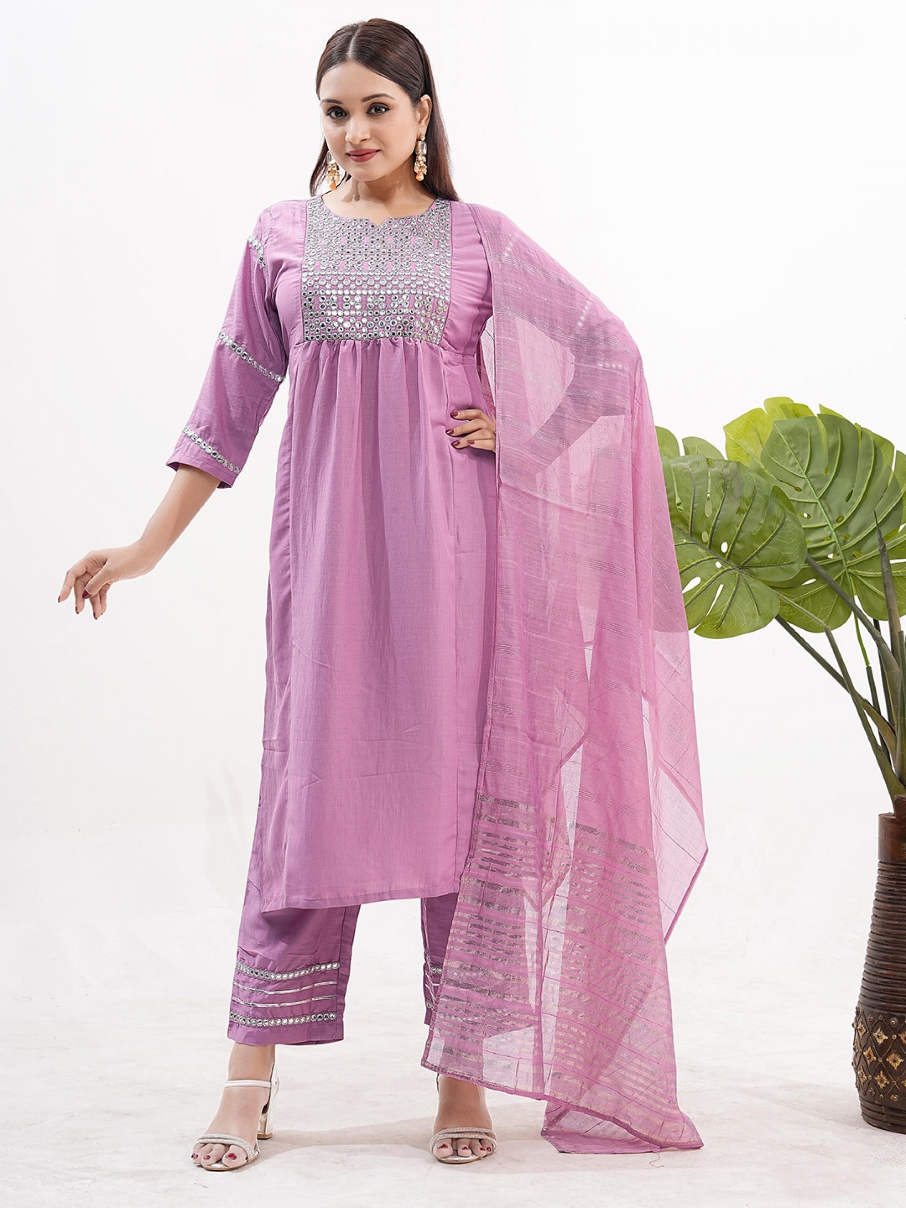 Silk Party Wear Co-Ord Set In Pink Color   