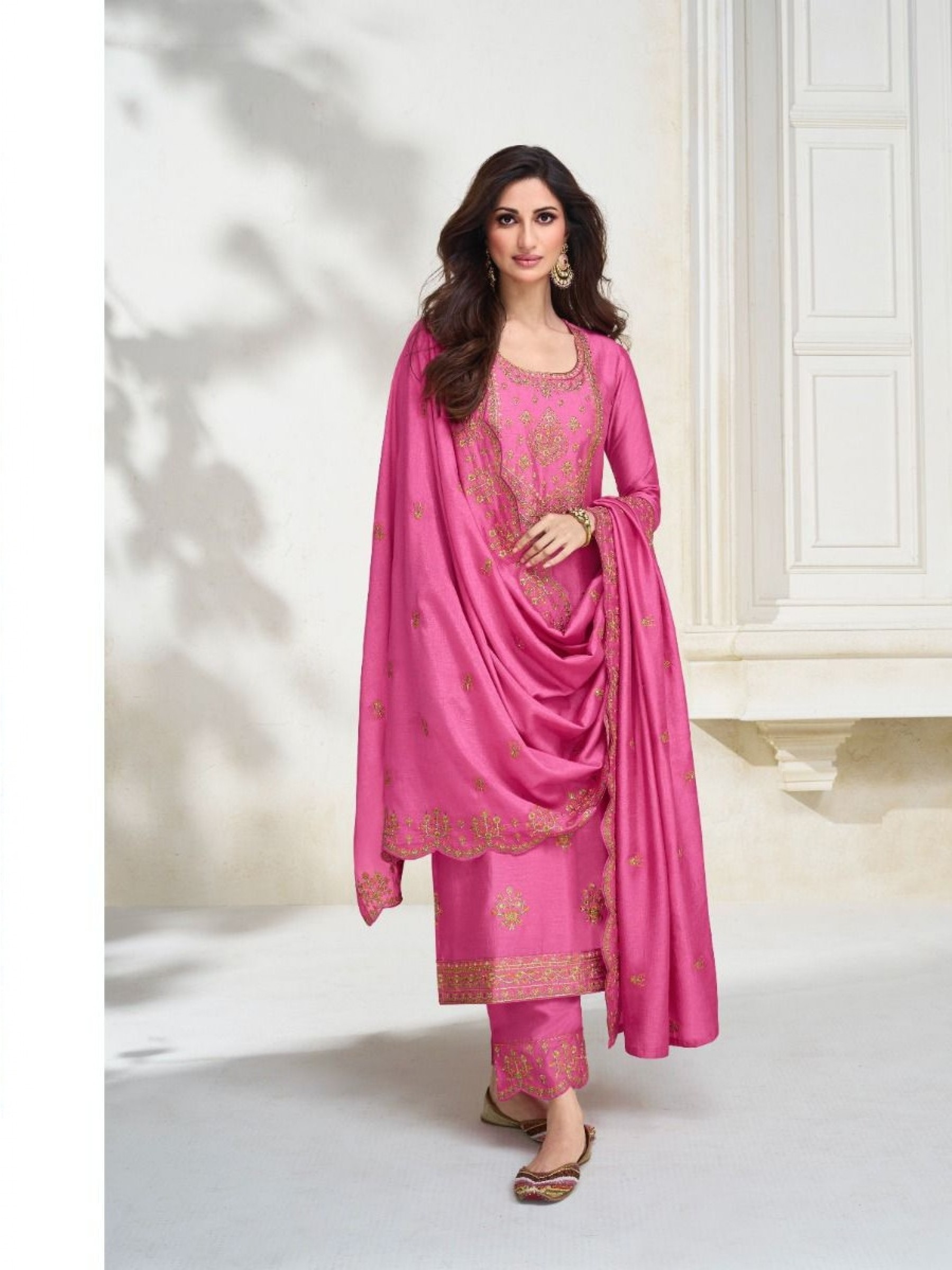 PREMIUM SILK  Silk Party Wear Suit in Pink Color with Embroidery Work