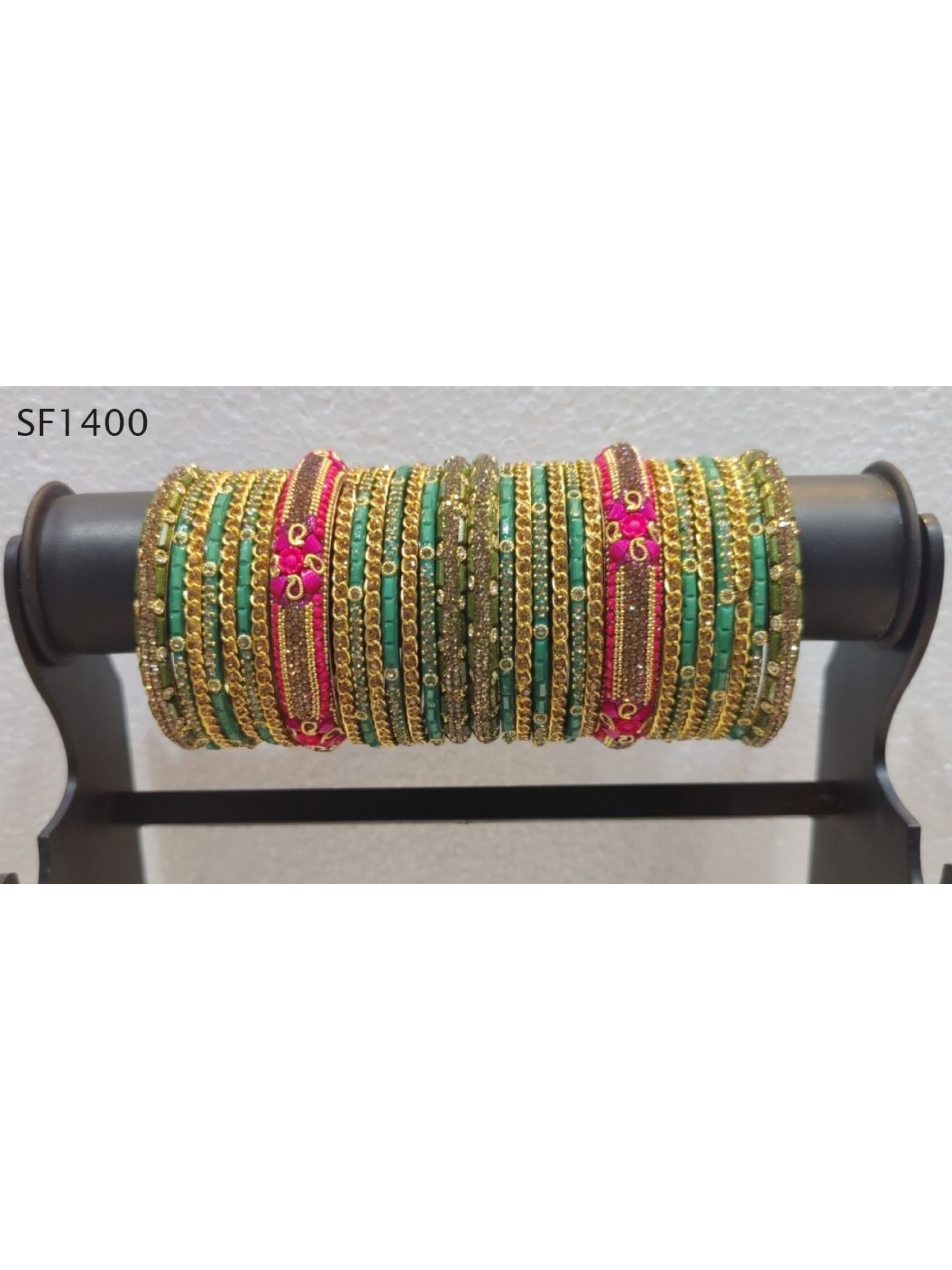 Golden Color  Bangles With White Diamond 