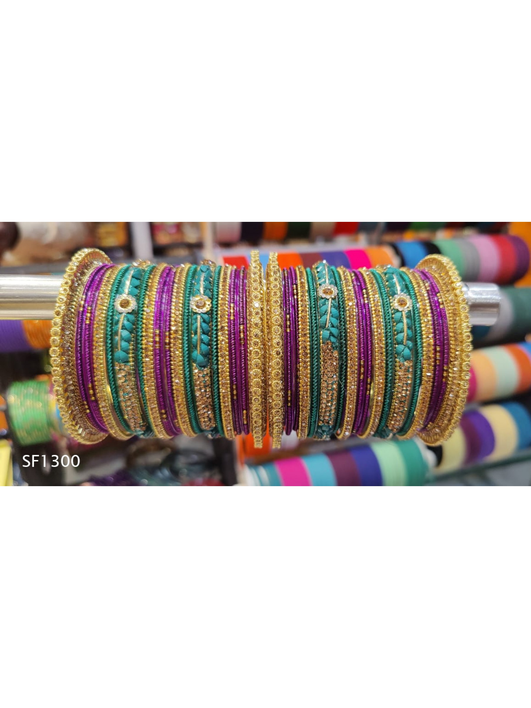 Golden  Color  Bangles With White Diamond