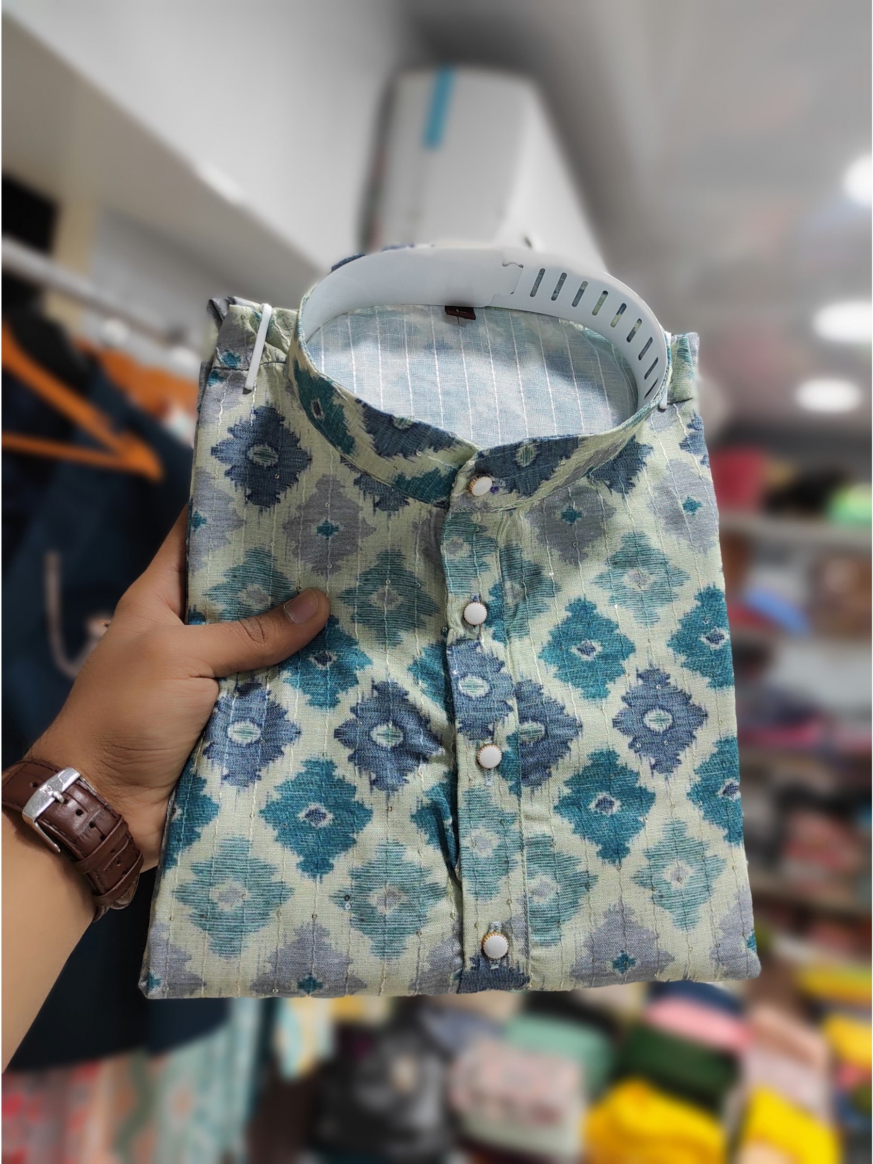 Soft Cotton Readymade Kurta set in with Multi Color Embroidery with Sequence