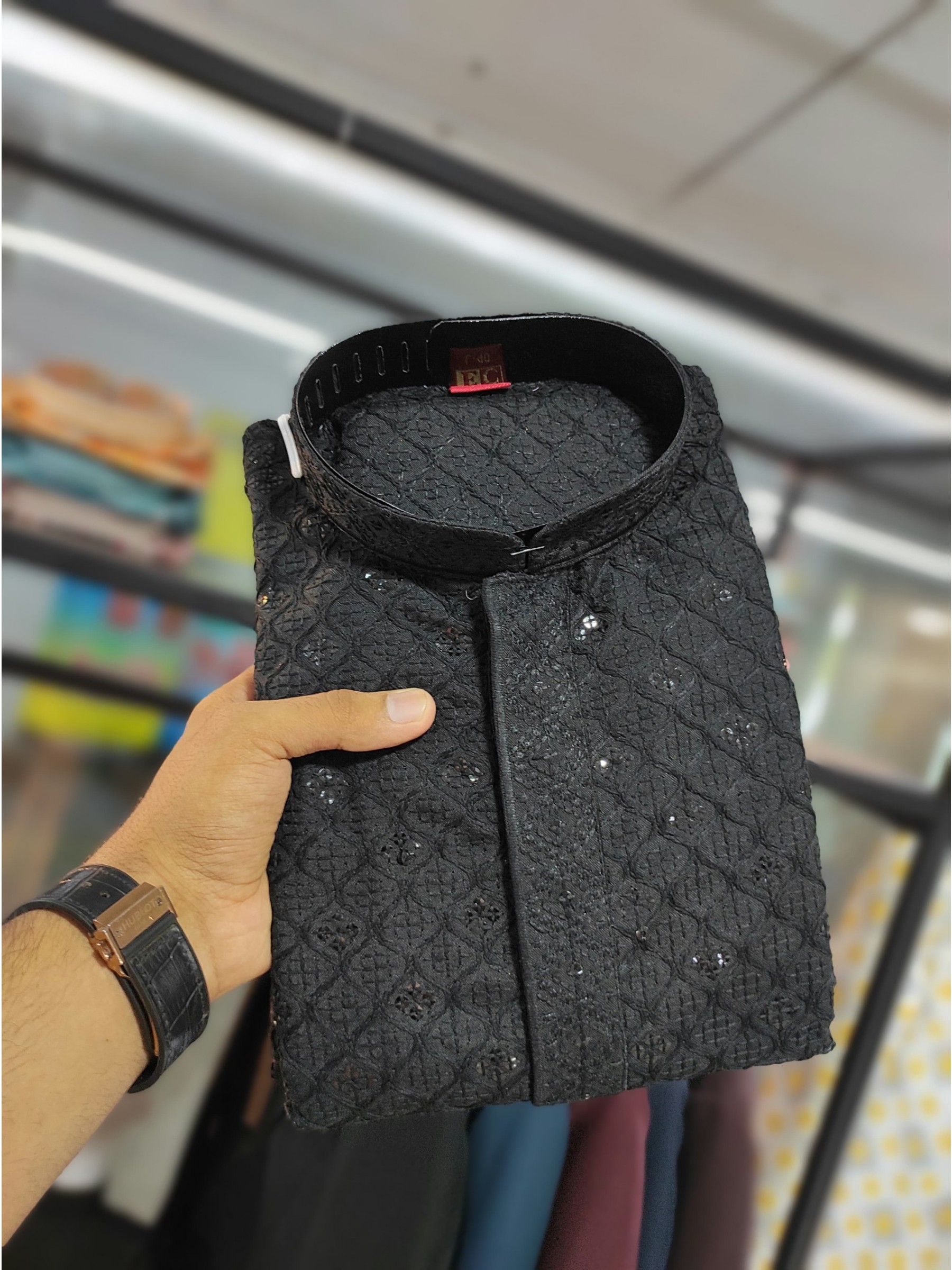 Soft Royan Readymade Kurta set in with Black Color With Chicken Embroidery