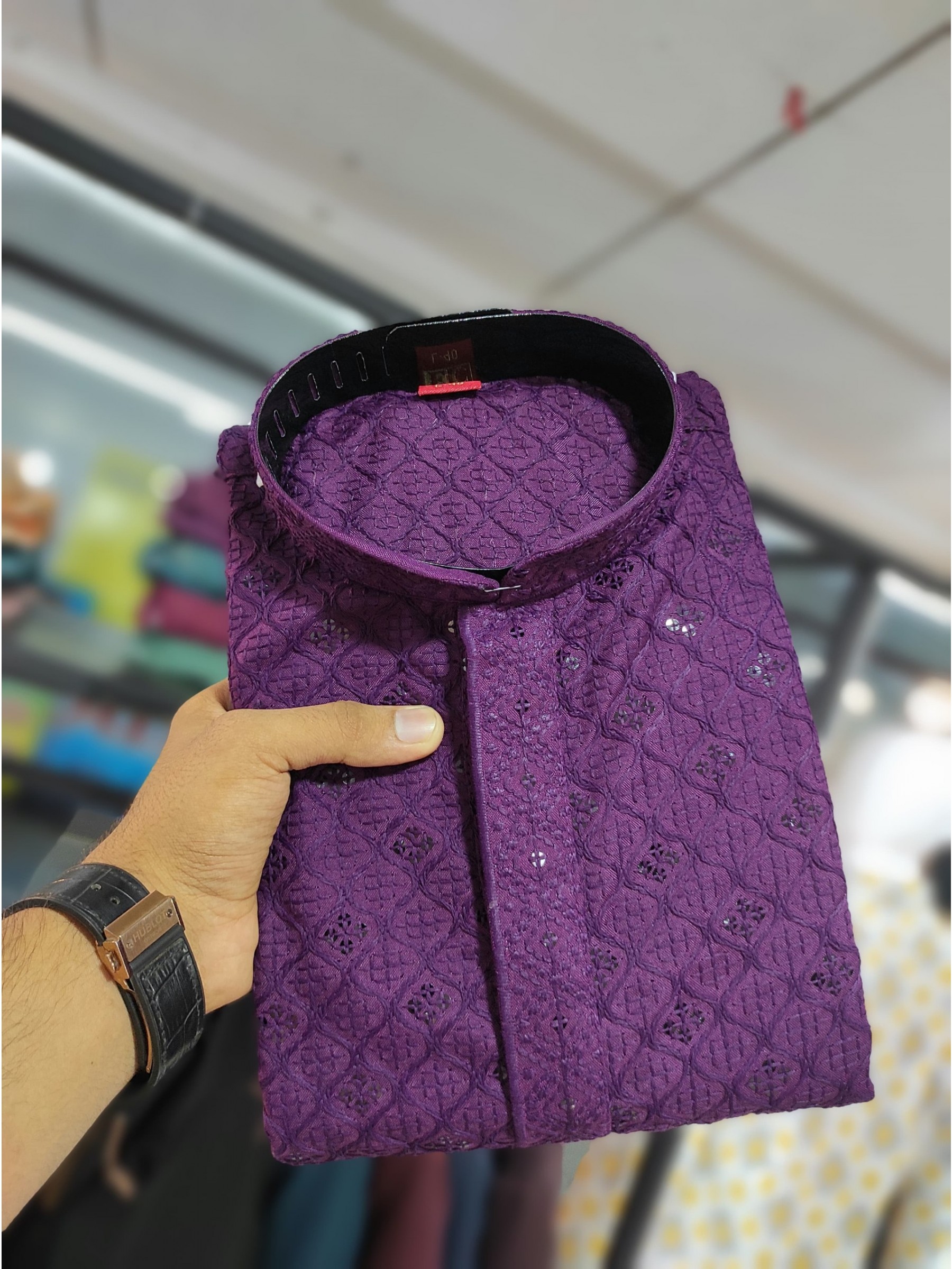 Soft Royan Readymade Kurta set in with Lavender Color With Chicken Embroidery