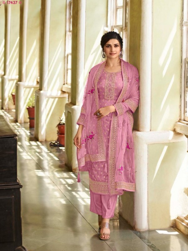 Dola Silk  Party Wear Suit In Pink With Embroidery Work 
