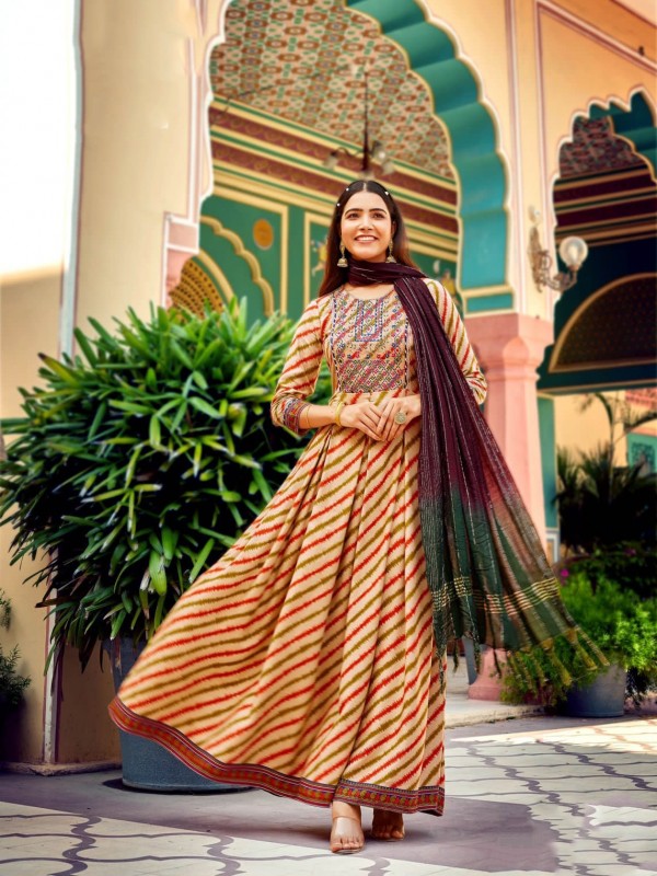  Rayon  Fabrics Long Kurti In Multi Color 