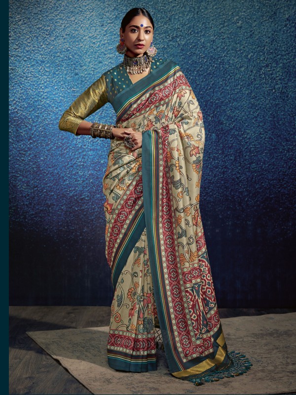  Patola  Silk Party Wear Saree In Multi Color 