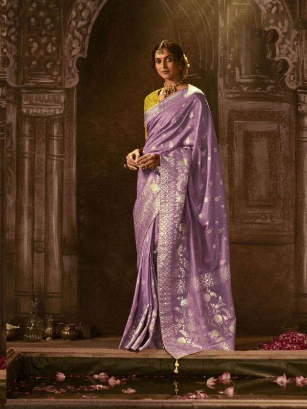  Pure Dola  Silk Party Wear Saree In Purple  Color 