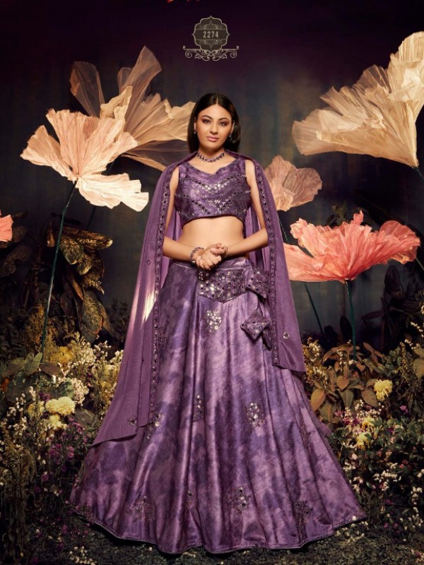 Pure Micro Velvet  Party Wear Lehenga In Purple Color With Embroidery Work 