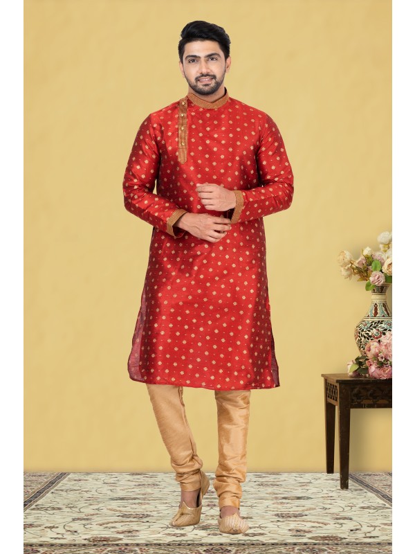 Mal Mal Silk Printed Readymade Kurta set in Pista 