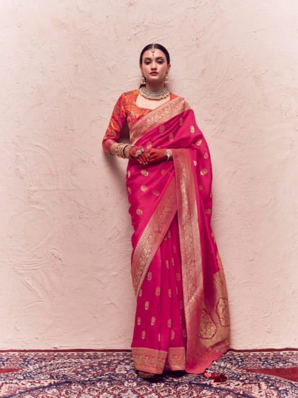  Soft Silk Saree In Pink Color 
