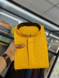 Soft Royan Readymade Kurta set in with Yellow Color With Chicken Embroidery
